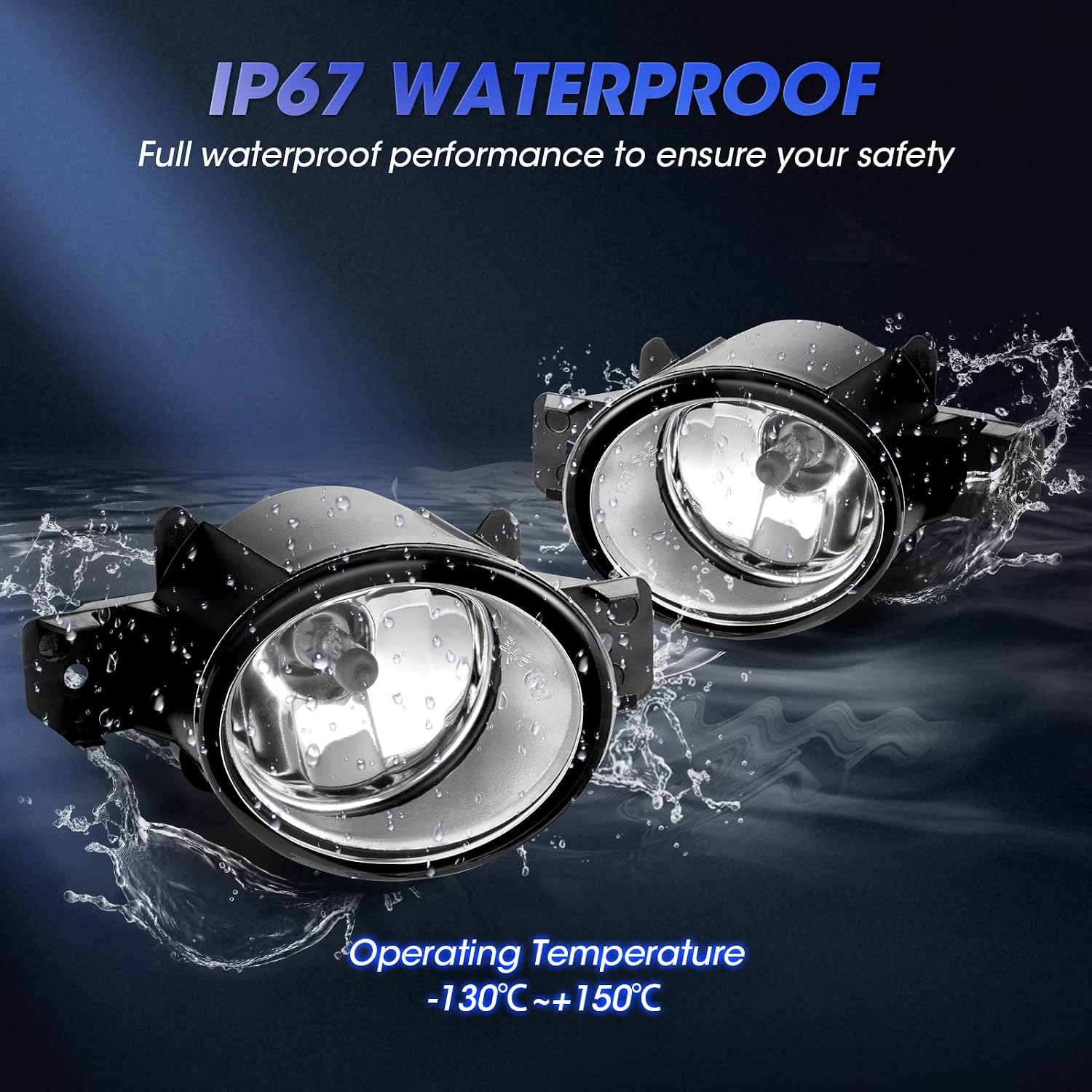 Fog Lights Fog Lamps Assembly Kit for 2004-2019 Nissan Sentra/2007-2014 Maxima/08-10 Rogue/07-18 Altima Sedan with H11 12V 55W Bulbs Fog Light Replacement-1 Pair