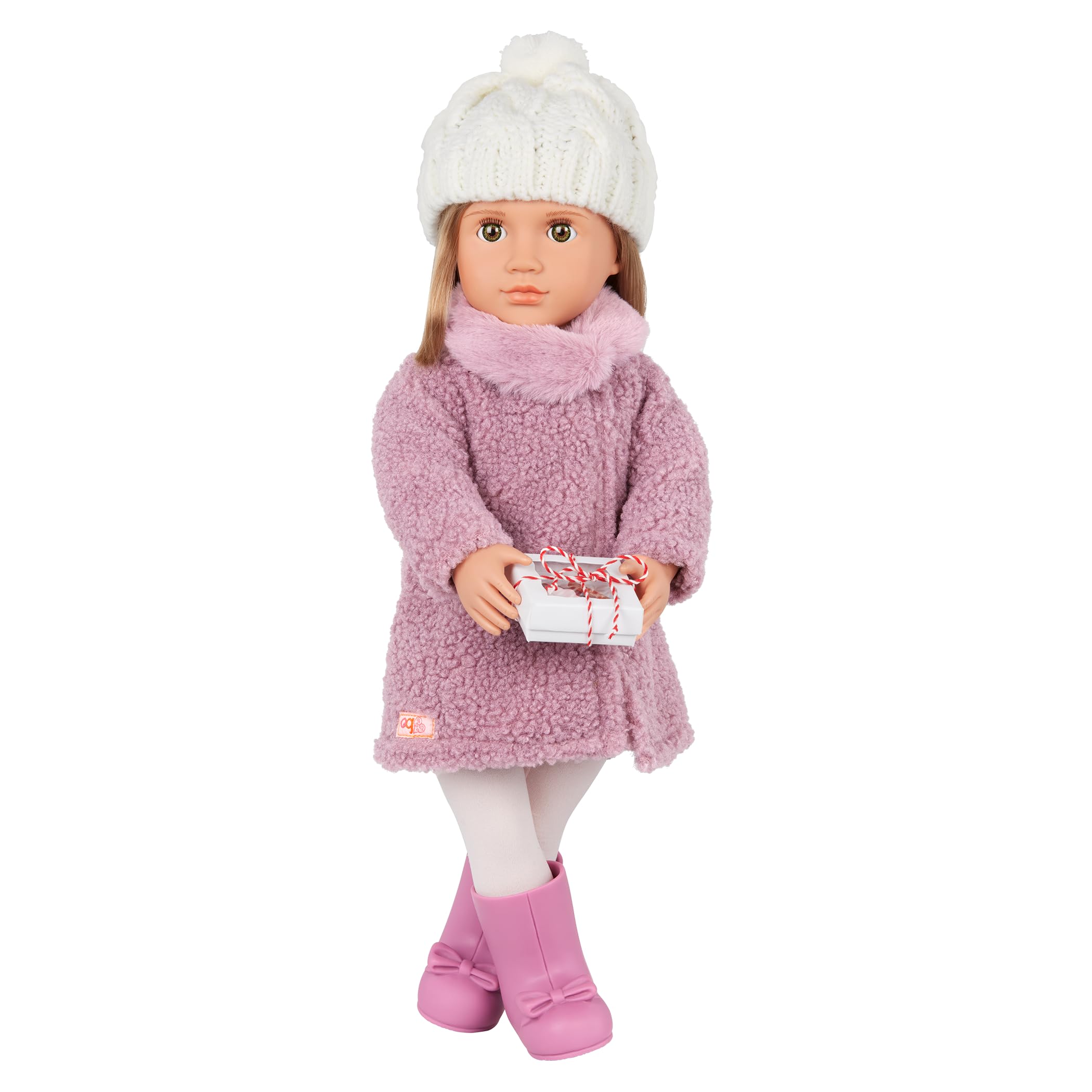 Our Generation BD30490Z Deluxe Outfit Winter Princess for 46 cm Dolls, Teddy Coat, Bobble Hat, Stylish Boots for Winter Fun - Children's Toy from 3 Years - 45453 HCM Kinzel