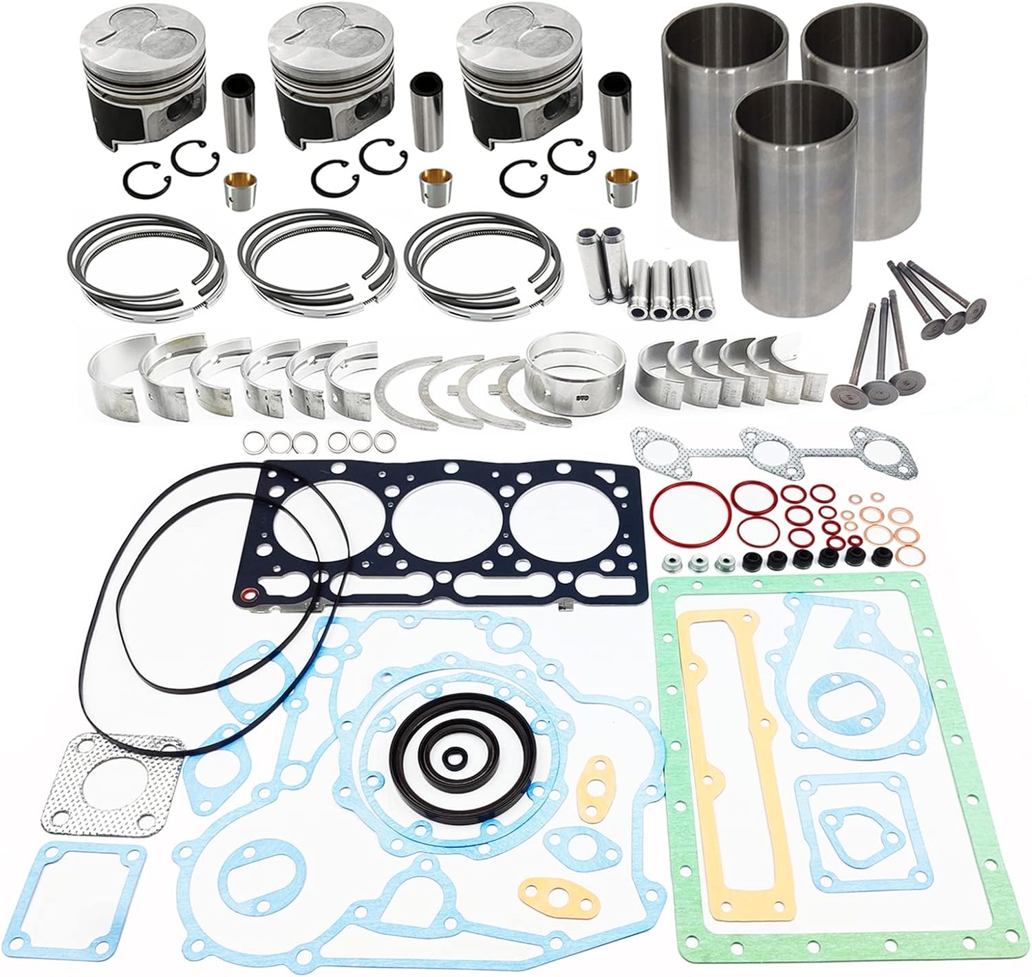 D1105 Overhaul Rebuild Kit Compatible with Kubota D1105 Engine KX41 KX36-2 KX41-2 U25S Excavator F2400 F2560E F2880 F2680E B1750D B1750E Tractor Replacement Parts