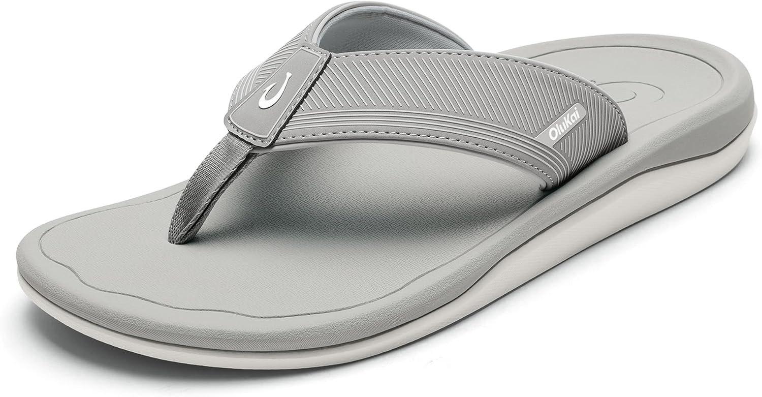 OLUKAI Men's 'Ahi Kai Flip-Flop Sandals, Water-Friendly Shoes for Beach, Boat & Offshore, Superior Traction, All-Day Comfort & Arch Support