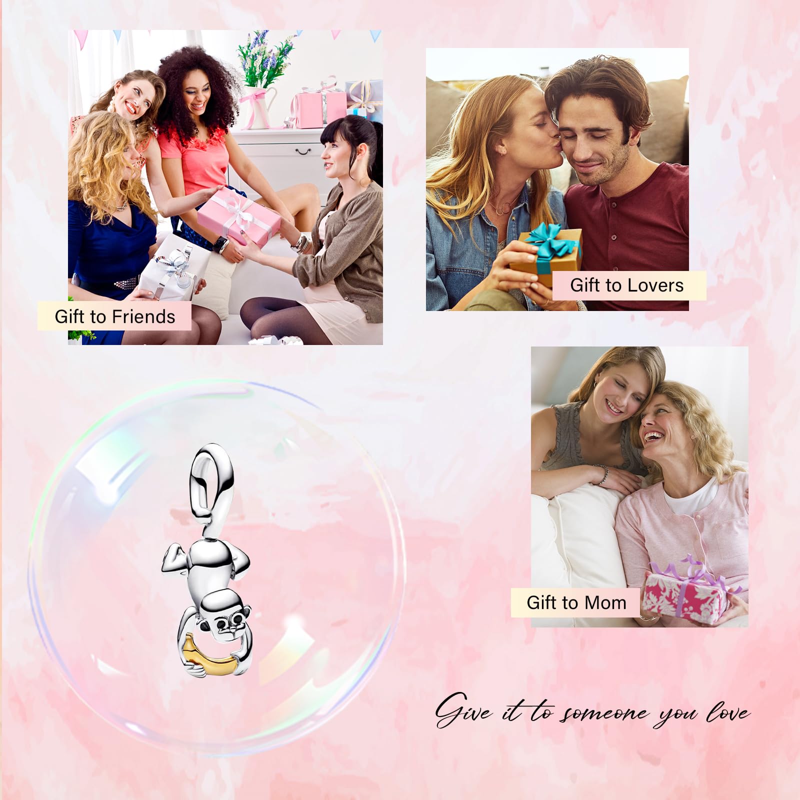 Charms Plata De Ley 925 Dorado Encanto Colgante Perlas Cadena De Seguridad, Amor, Flores De Sol, Familias Encanto CúBico Zirconia Colgante Para Collares CumpleañOs JoyeríA Regalos Para Mujeres
