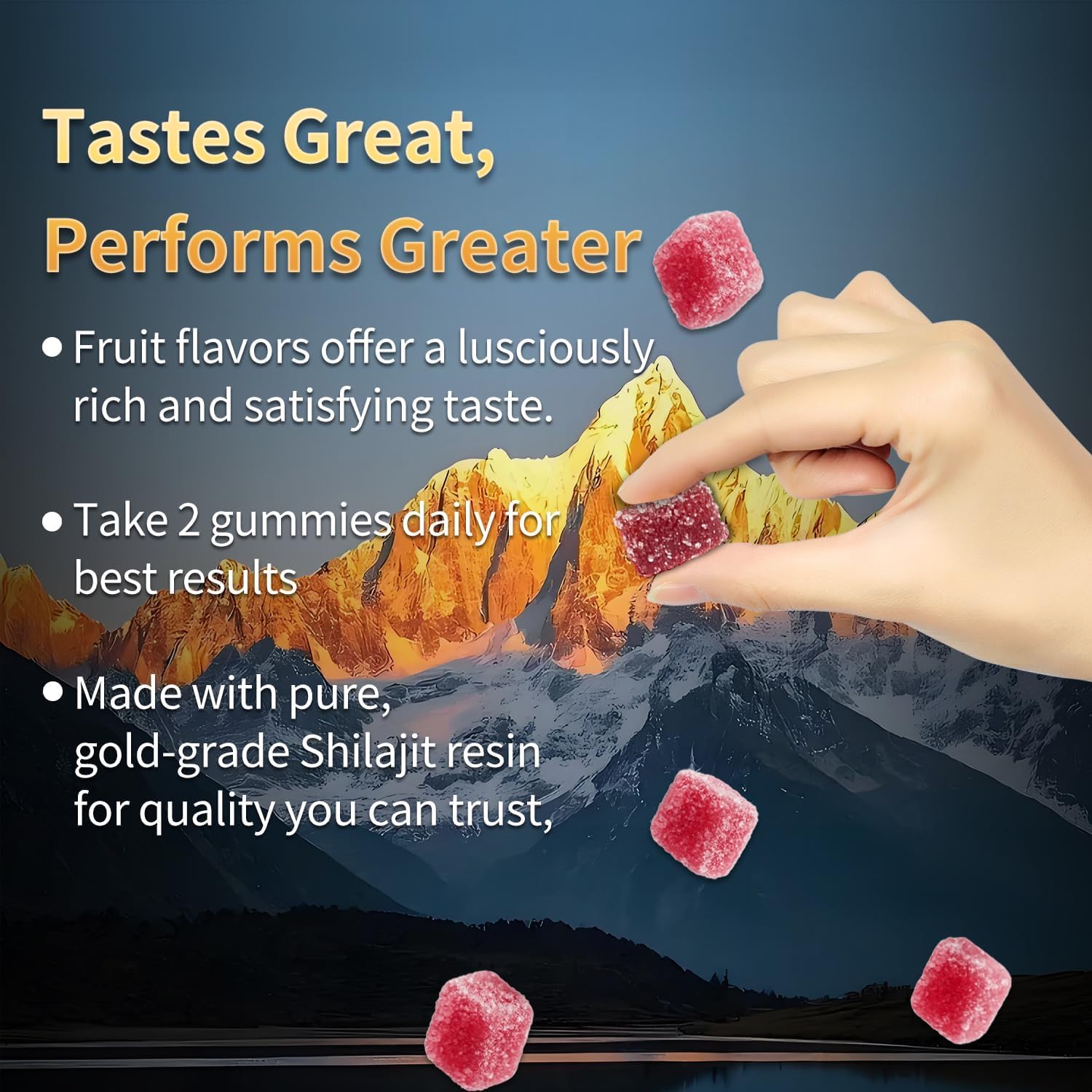 Shilajit Gummies Manuka Honey Lemon Flavor Himalayan shilajit No Added Sugar Ashwagandha, Gokshura| Fulvic Acid & 85+ Trace Minerals for Men, Women I Non-GMO 100% Natural & Organic I 30 Gummy