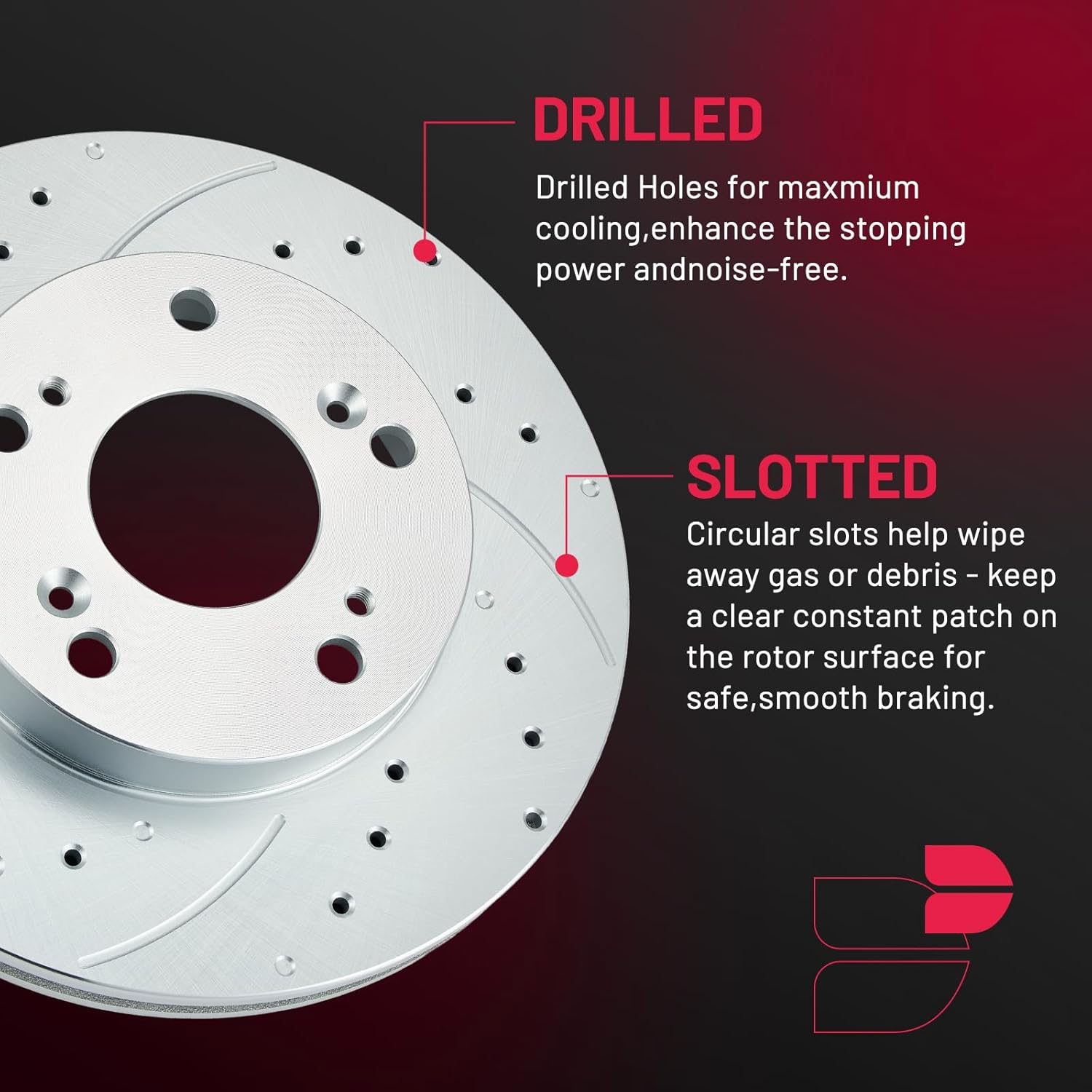 BDFHYK Front Brake Kit Compatible with Honda Civic 2006 2007 2008 2009 2010 2011, L4 1.8L, Drilled Slotted Brakes Rotors and Ceramic Brake Pads, Replacement S-31311 D-465A