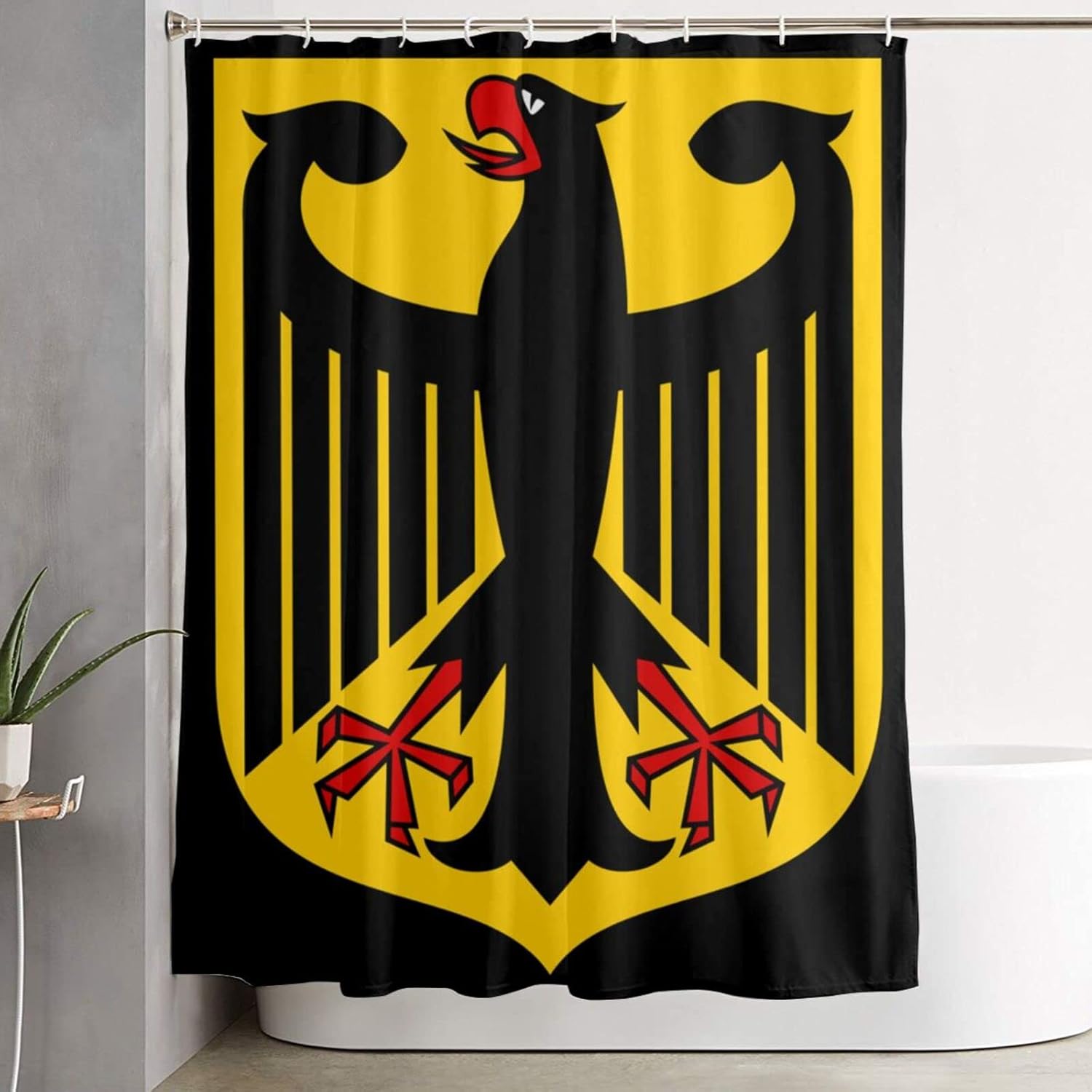 TZT National Emblem of The Czech Republic Shower Curtains with Hooks Waterproof Bathroom Screen Decor Set 60 X 70 in for Home/Hotel