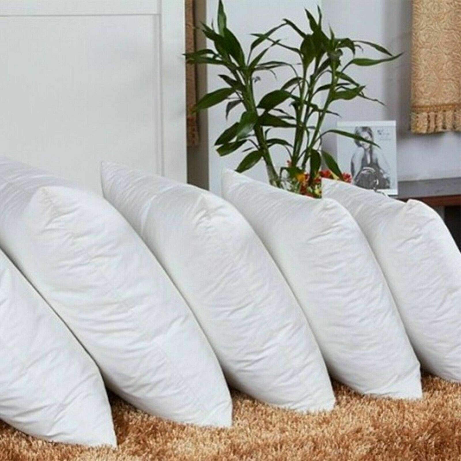 Ehd White Extra Fill Plump Polyester Hollowfibre Super Soft Cushions Pads Inners Fillers Scatters (22"X22" Pack Of 4)