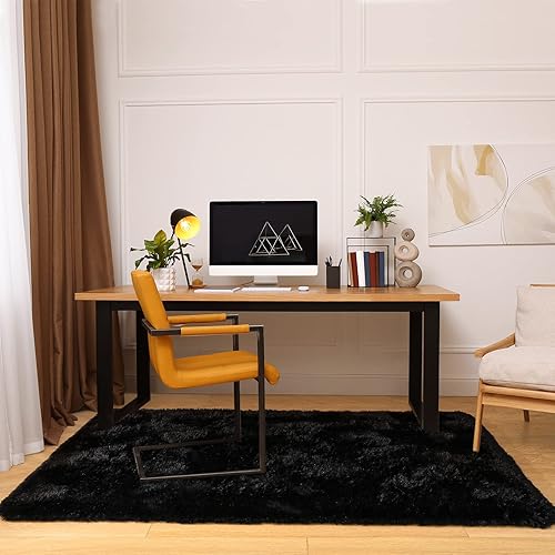 Miniatura 278 de Kelarea Alfombra de área para sala de estar, 3 x 5, antideslizante, color azul turquesa, esponjosa, suave, alfombra de felpa peluda para dormitorio