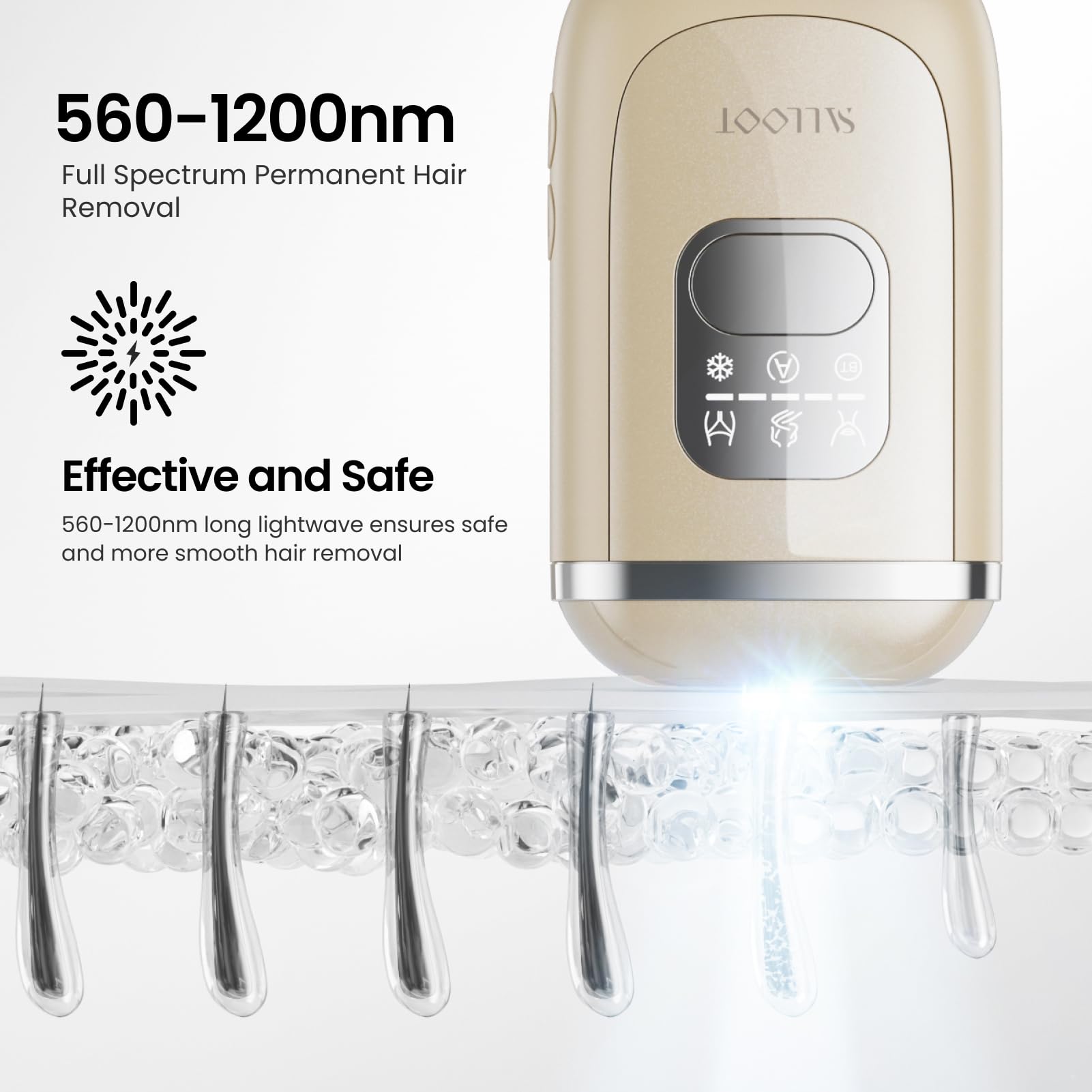 22J Epilatore Luce Pulsata con Doppio Impulso IGBT, 78W Epilatore laser Definitiva e Professional per peli ostinati,Epilatore laser con 4 °C Ghiaccio in Zaffiro per Donna Ascelle Bikini Corpo,Viaggio