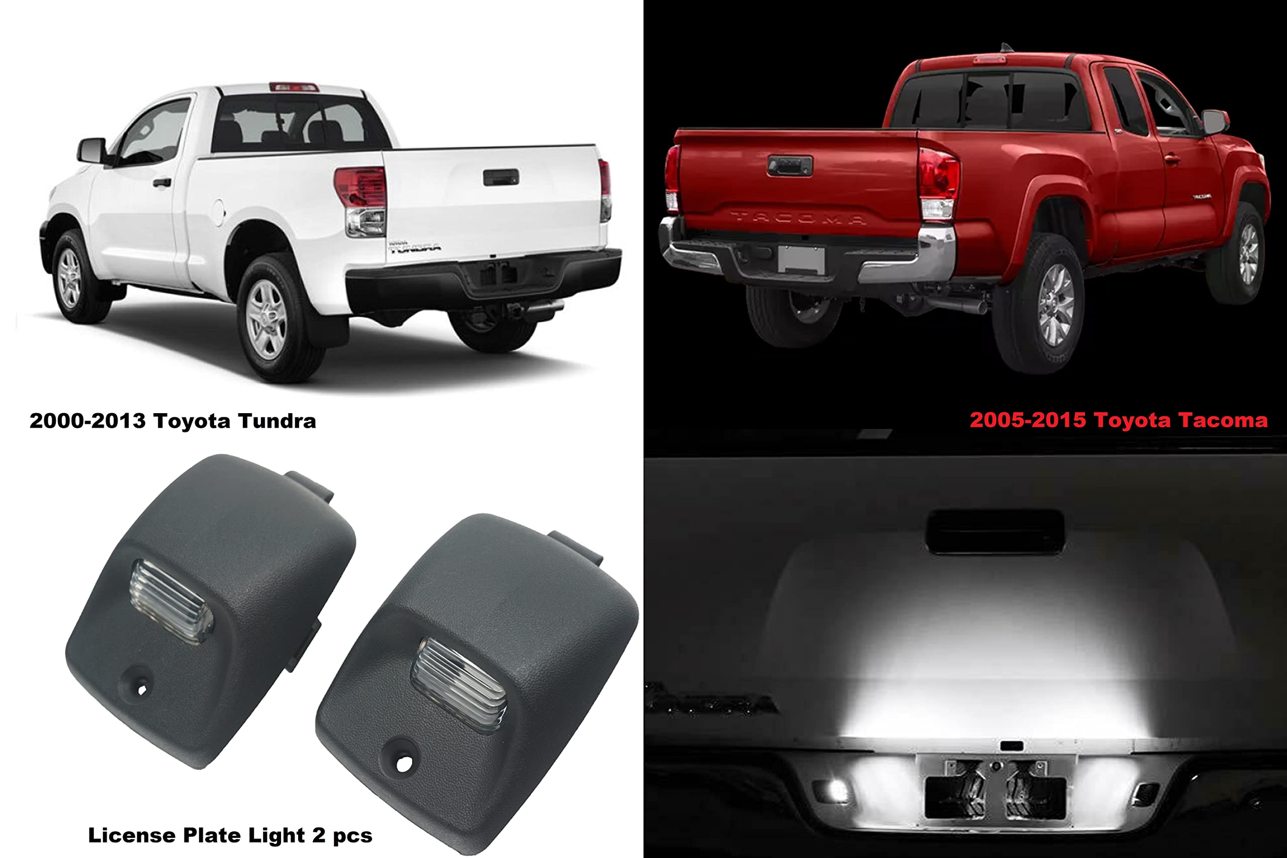 S Sentinel Parts Rear License Plate Light Housing Compatible with 2005-2015 Tacoma, 2000-2013 Tundra Replaces # 81691-0C010