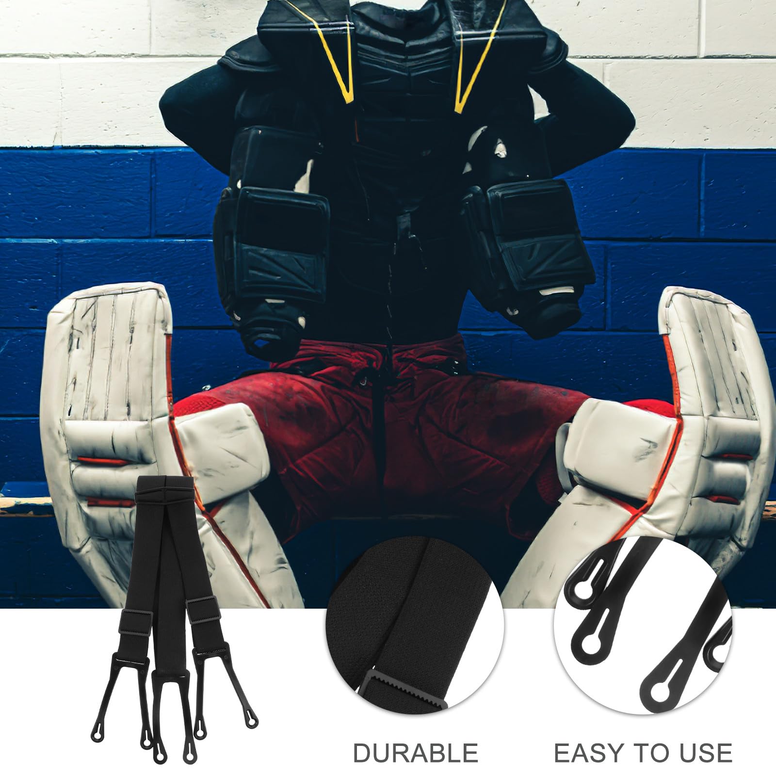 Tirantes de Poliéster de Hockey para y Antideslizantes Pantalones Cómodo Material Goma, Diseño Duradero sobre Hielo para Entrenamiento y Uso Deportivo
