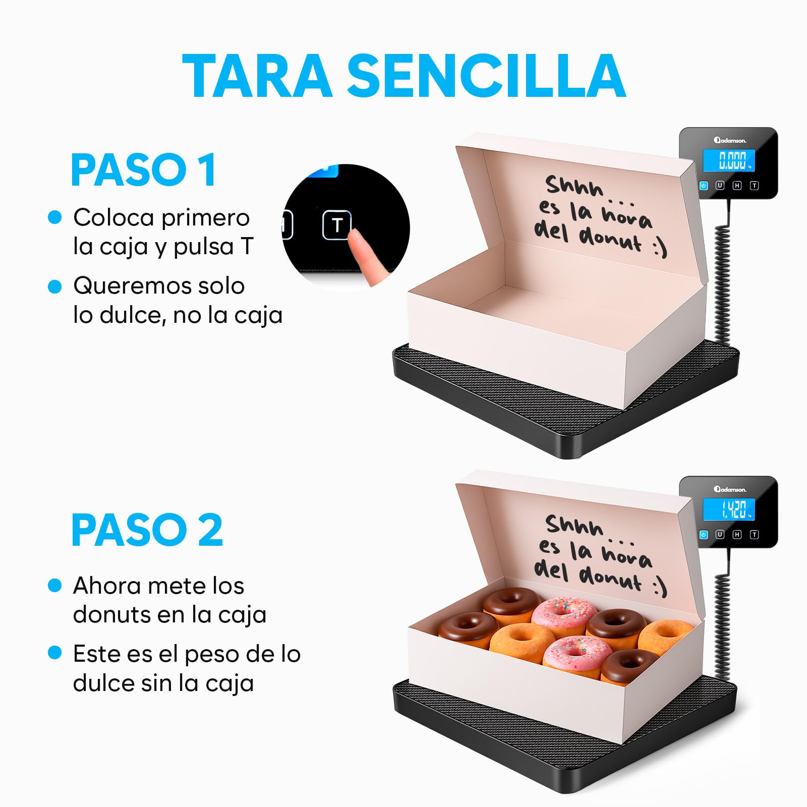 Bascula Industrial - 200 kg/10 g - Bascula Comercial de Alta precisión con Función de Retención/Tara - Perfecta para Paquetes, Equipaje, Uso Profesional - Batería y cable incluidos - Alfombra Negra