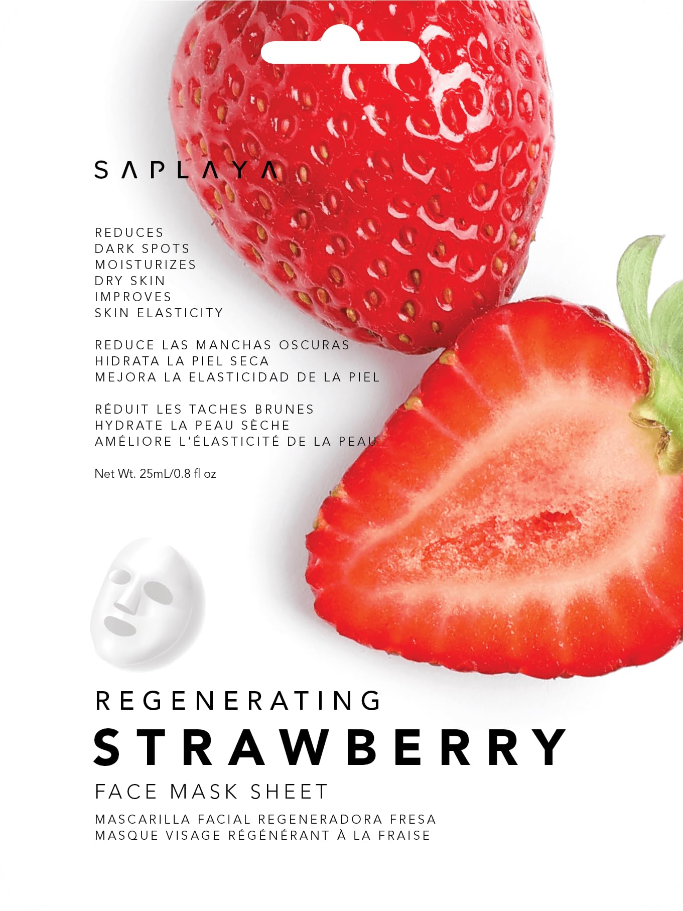 Saplaya Face Masks 6 Pack Scented Facemask Sheets Skin Care Mask Single Scent K-Beauty Natural Formula (Strawberry)