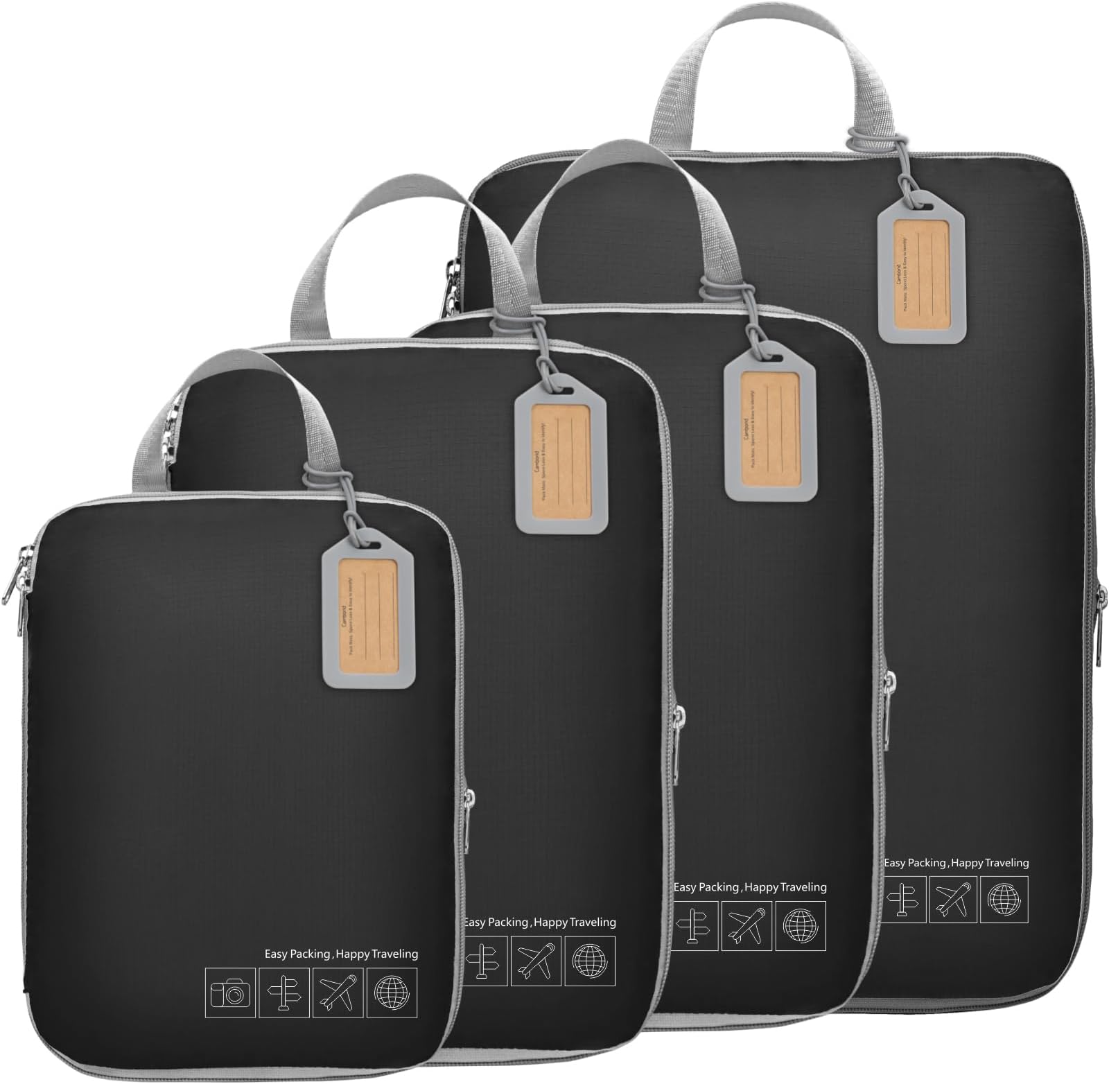 Compression Packing Cubes for Travel - Lightweight Expandable Travel Bags Luggage Organizers Travel Essentials Compression Cubes for Travel Space Saver for Carry on Suitcases Organizer