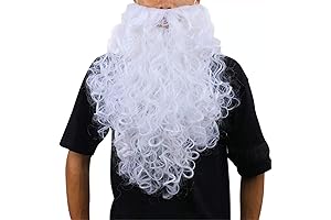 Funny Costume Party Male Man Halloween & Christmas Beard Disguise Game White Mustache (19.7 Inchs)