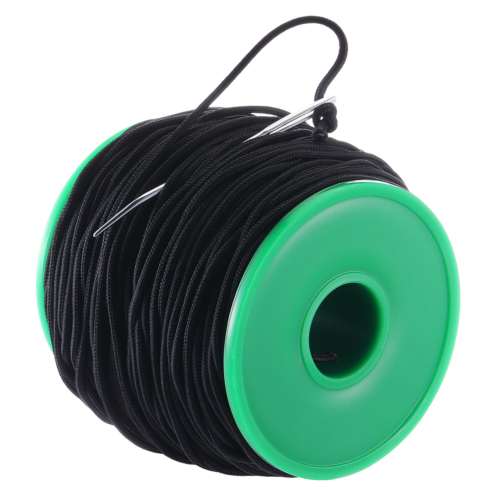 Threlaco Accesorio y colocación de aguja de cordones incluye cordón de nailon negro de 2 mm y agujas de coser grandes accesorios de tela de sombra
