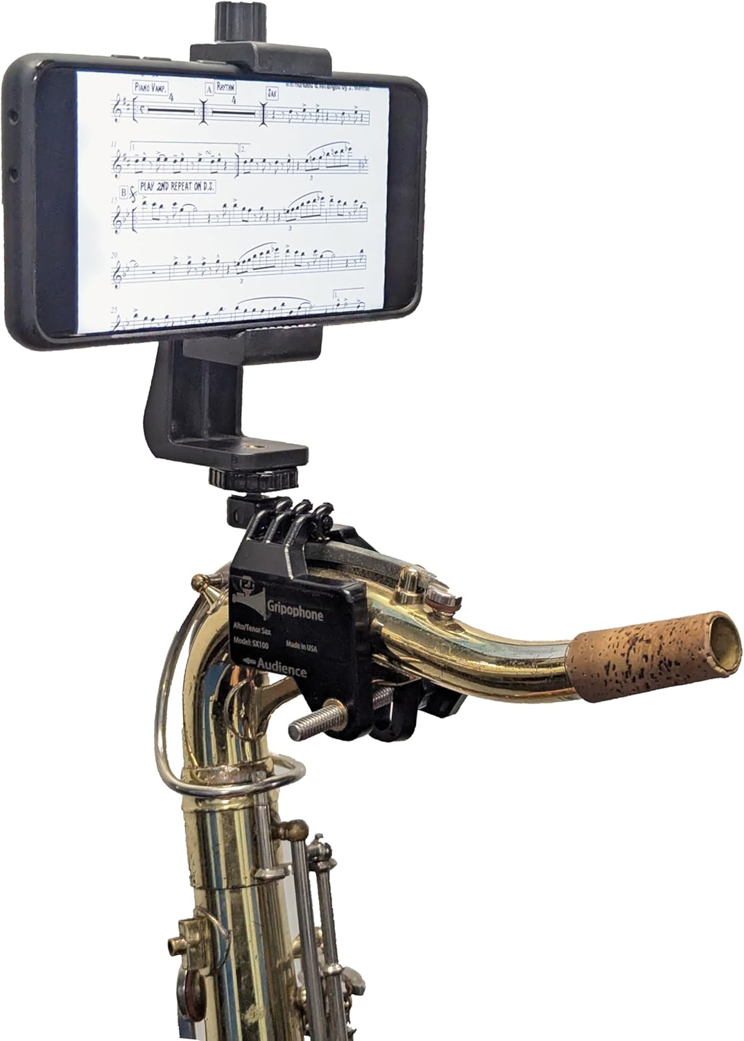 Alto, Tenor, & Bari Sax Phone Mount Lyre - SX100 - Made in USA