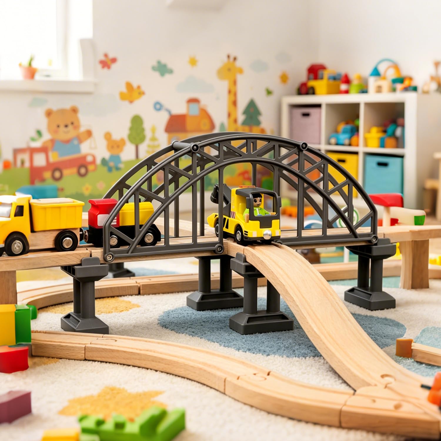Holzeisenbahn Zubehör, Holzschienen Eisenbahn Brücke | Kreuzen Holz Eisenbahn Brücken, Kompatibel mit Anderen Brücken Holzeisenbahn(Überquerung)