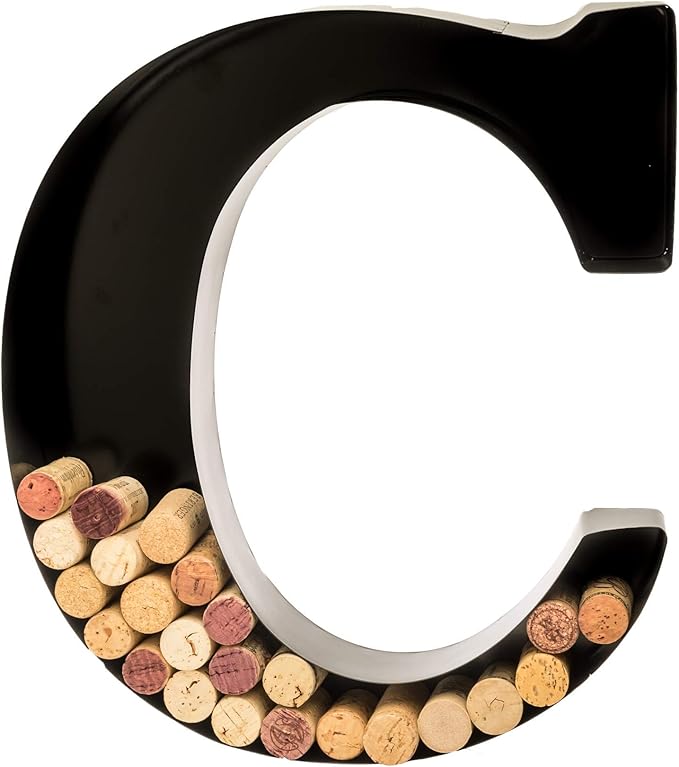 will's Metal Wine Cork Holder Letters A to Z Modern