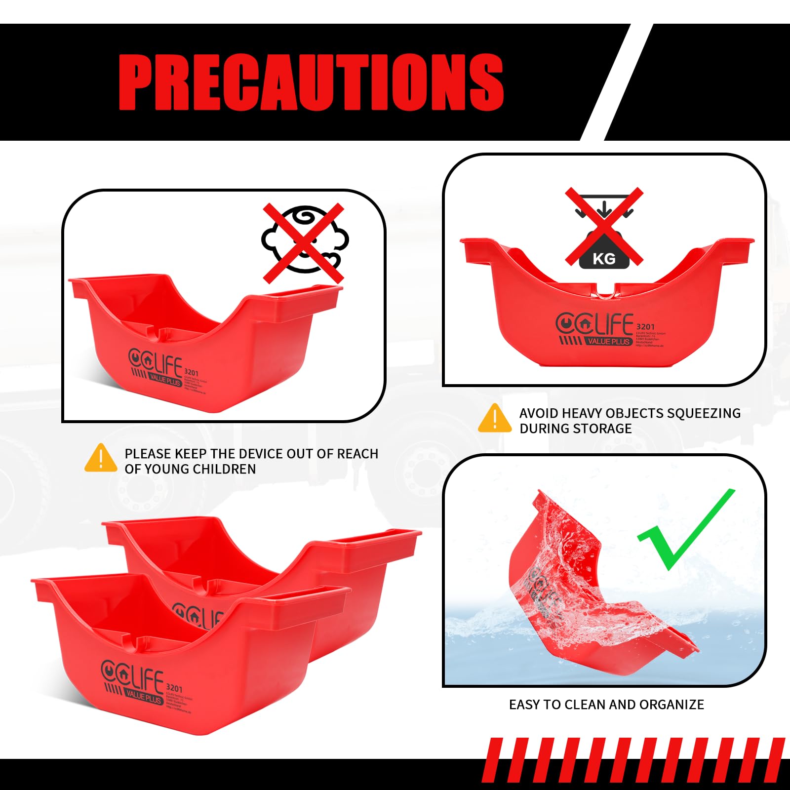 CCLIFE Bac de Récupération d'Huile pour Poids-Lourds 2,5L, 2 Pièces avec Goulotte de Vidange Latérale, Récipient Portable pour Vidange d'Huile