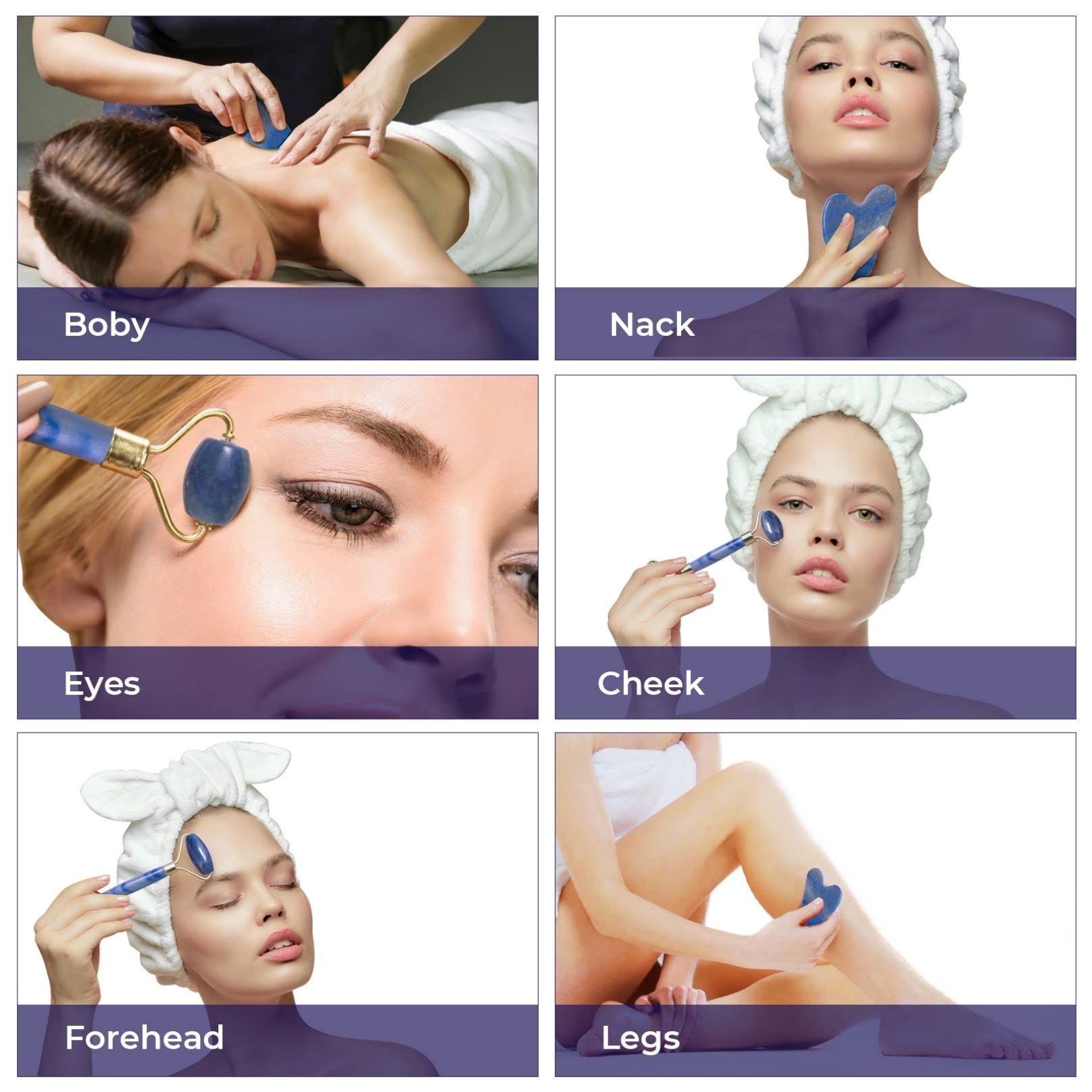 Klare Quarzmaske Jade-schlafmaske Natürliches Jade Frauen Hautpflege Massage Werkzeug Set Beinhaltet Gesichtsmaske Augenmaske Roller Gua Sha Kältetherapie Schönheitswerkzeug