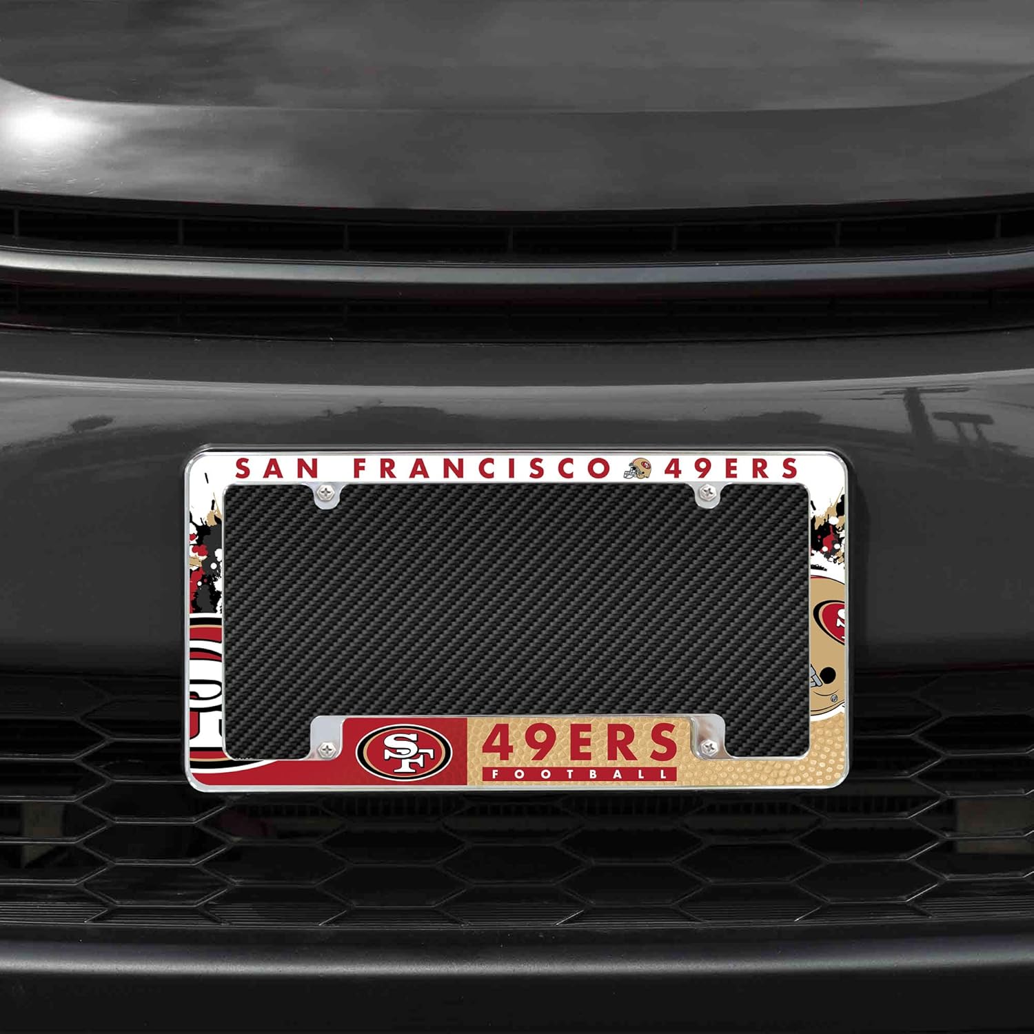 Rico Industries NFL Football Primary 12" x 6" Chrome All Over Automotive License Plate Frame for Car/Truck/SUV