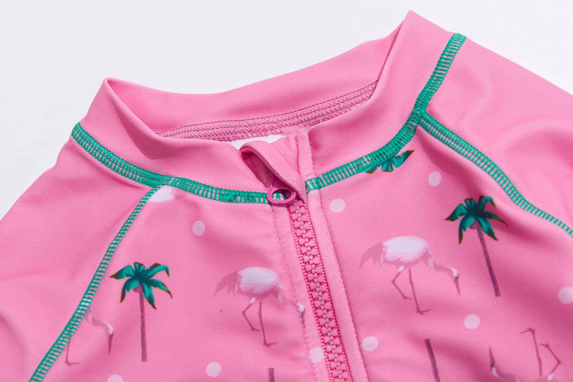 BONVERANO Costume intero da bambina UPF 50+, protezione solare a lunghezza intera, con cerniera e cappellino parasole.