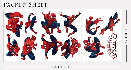 Miniatura 3 de Dekosh - Paquete de calcomanías de Spiderman para decoración de pared de habitación de niños calcomanía de pared para despegar y pegar para la
