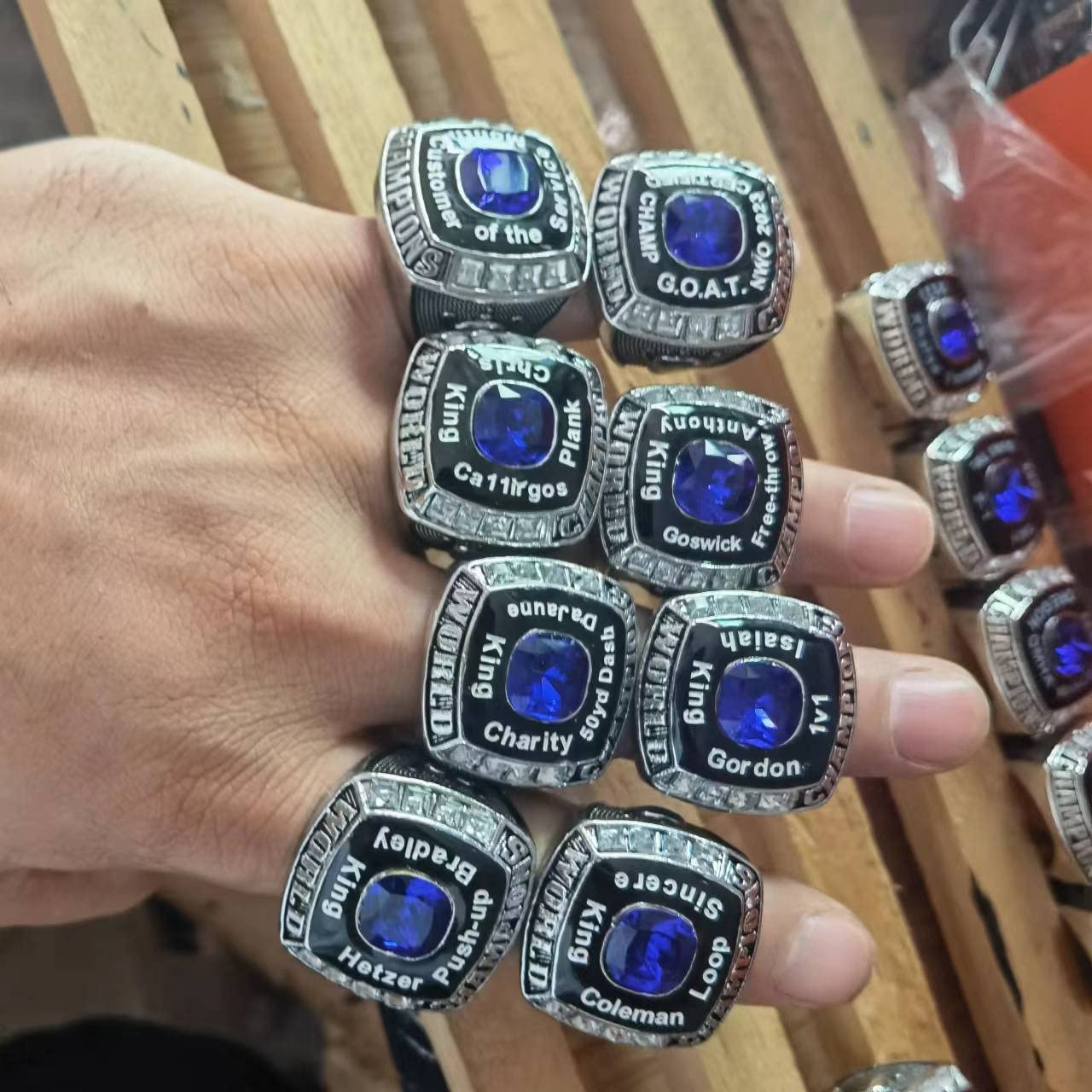 guancrown Custom Graduate Ring - Fantasy Football Softball Baseball Hockey Basketball League Graduate High School College Tournament Class Team Fishing Finalist Ring