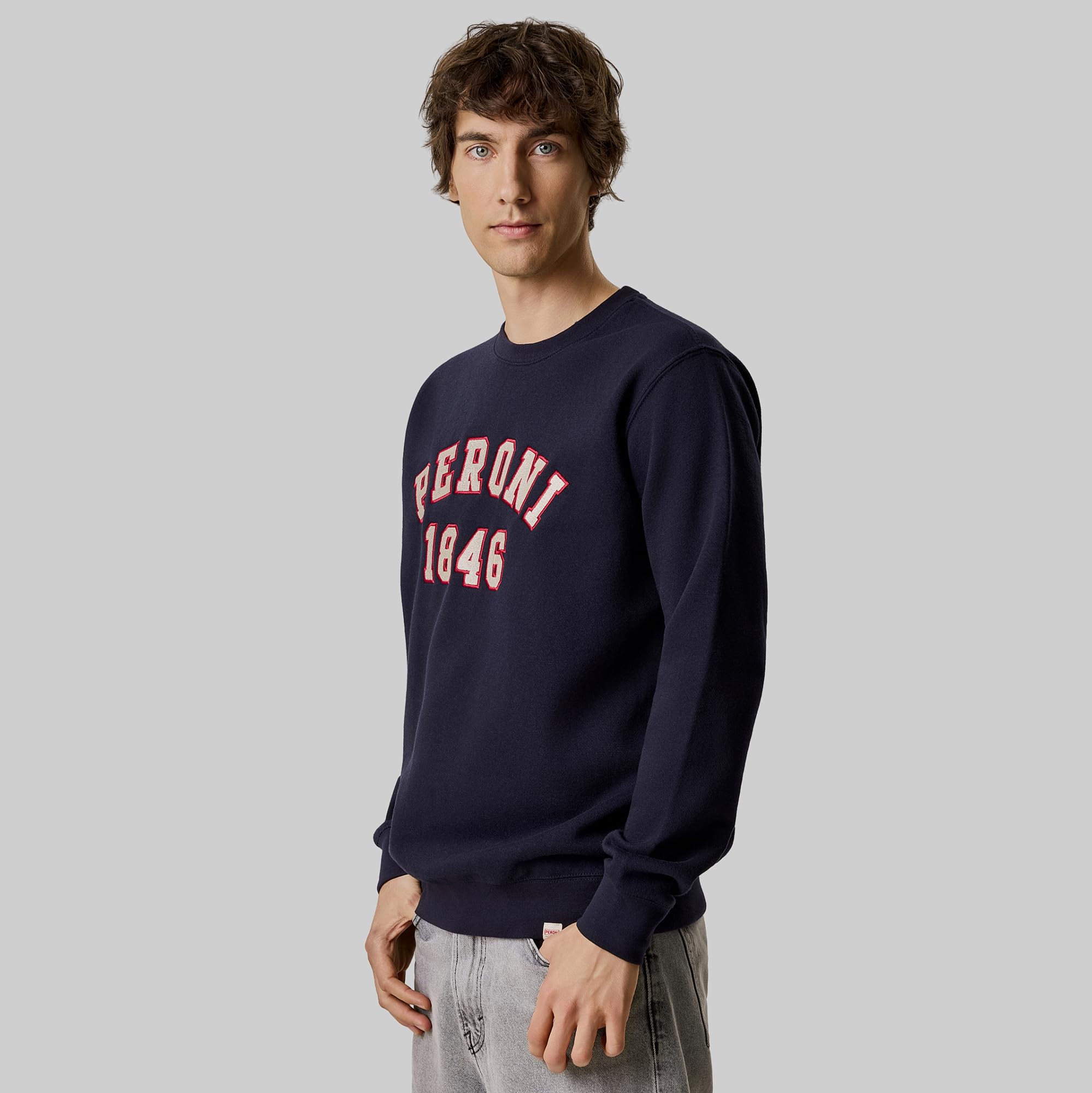 Peroni Felpa Girocollo 1846, Unisex, Sweatshirt in Cotone con Interno Felpato