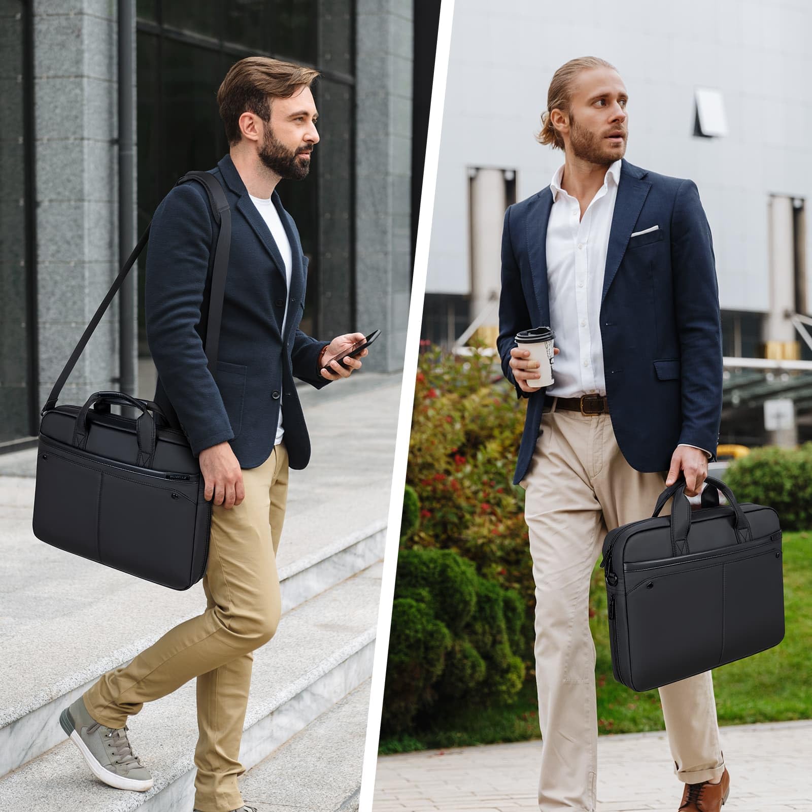 RAINYEAR Borsa per laptop espandibile per laptop da 15,6 pollici, Macbook da 16 pollici, borsa a tracolla messenger idrorepellente, valigetta resistente agli strappi di grande capacità per ufficio