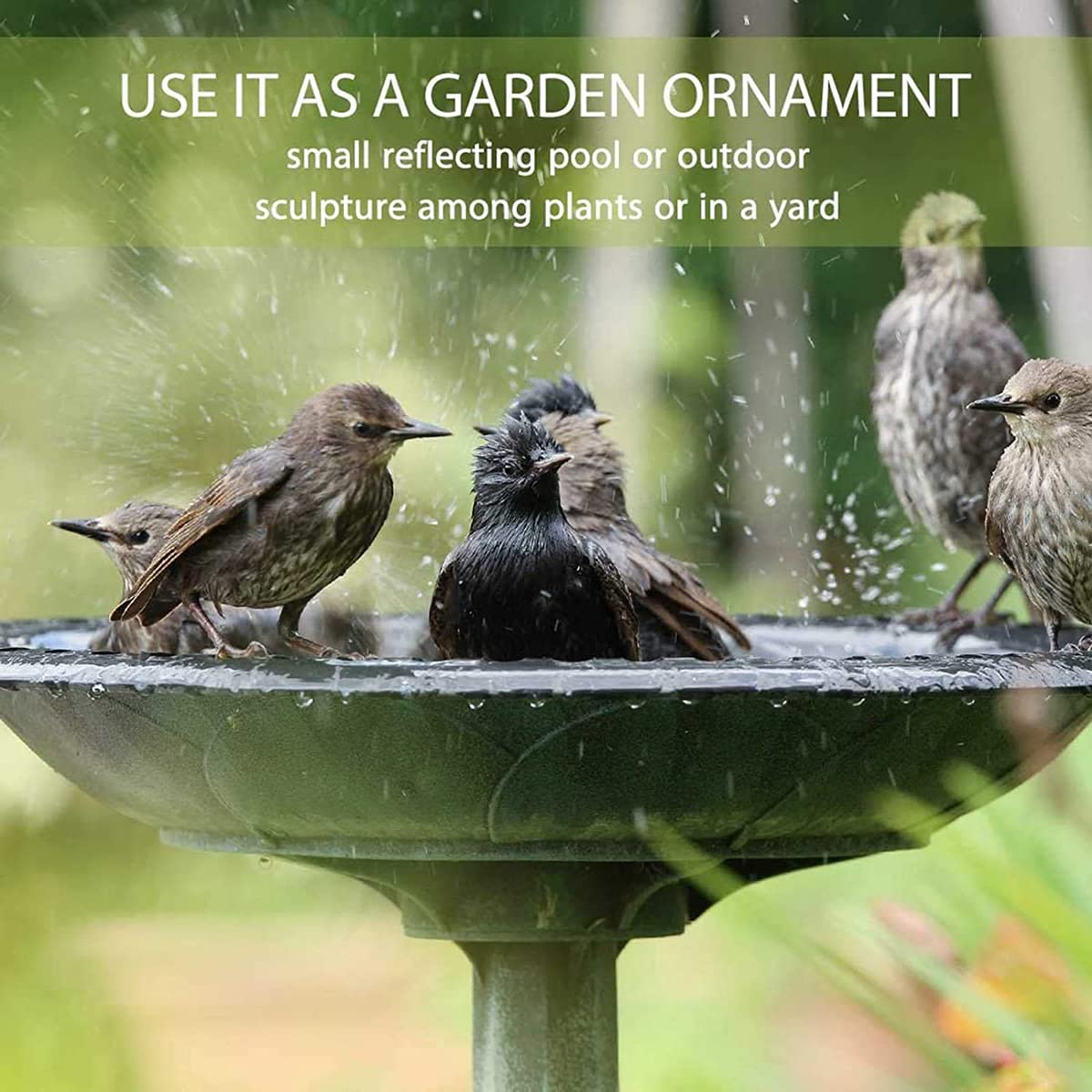 GESAIL Bain d'oiseaux chauffé pour l'extérieur pour l'hiver, 3 façons faciles de monter un bol de bain d'oiseaux détachable, bains d'oiseaux chauffés de 75W avec contrôle thermostatique pour jardin