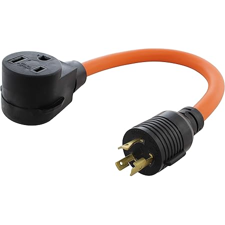 AC WORKS 6-50 Welder Adapter (L6-20 20A 250V 3-Prong Locking to 6-50)