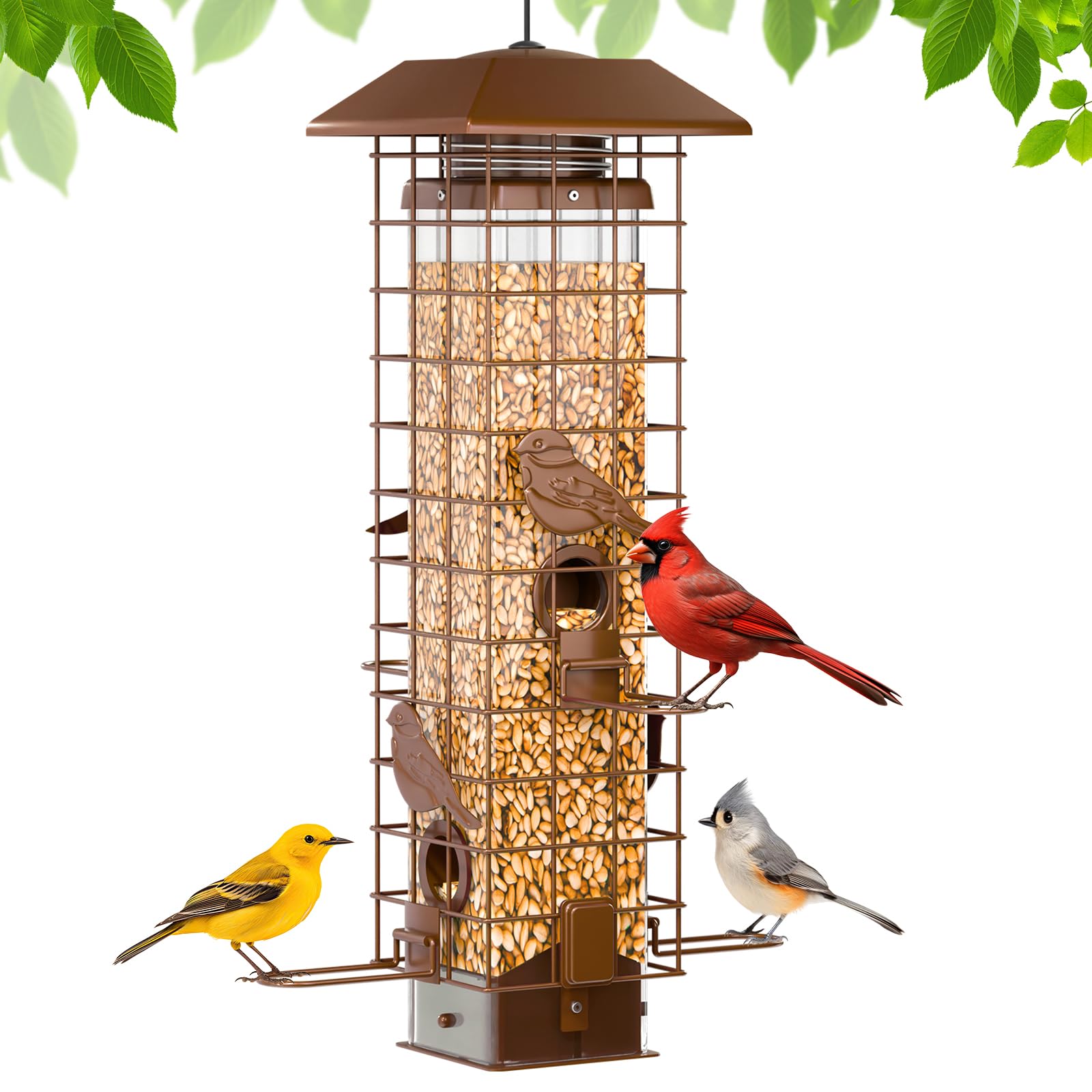 GAINSEN Squirrel-Proof Metal Bird Feeder