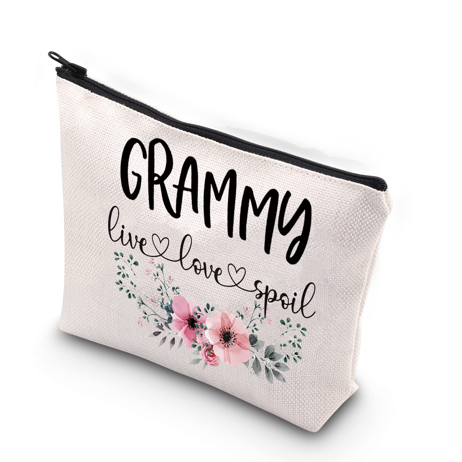 TSOTMO Grammy Gift Live Love Spoil Grandma Mother’s Day Gift Grammy Travel Bag Makeup Bag (live love spoil Grammy)