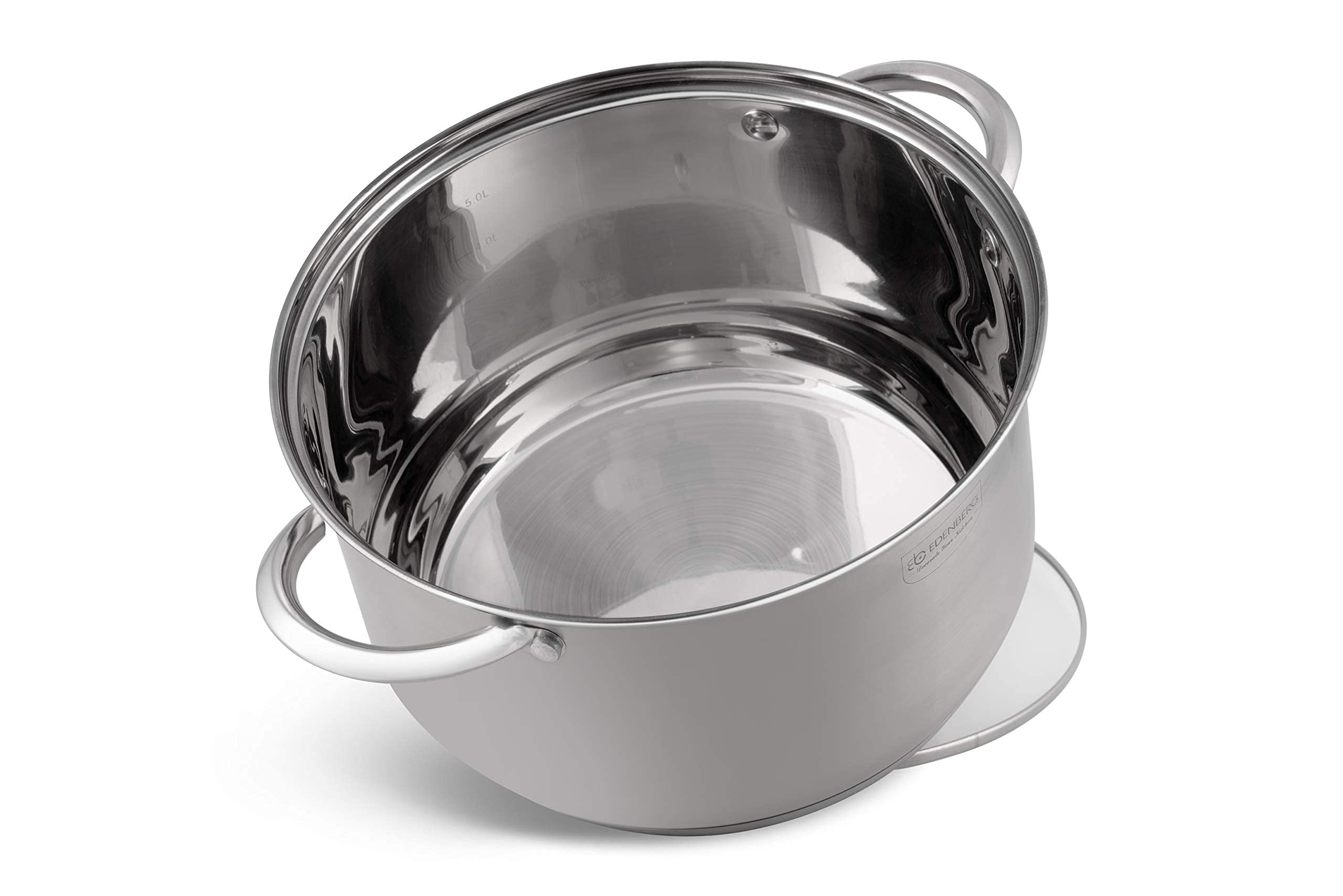 Edenberg Lot de 12 casseroles eb-4000 en acier inoxydable chromé et acier inoxydable INOX18/10. Idéales pour cuisinières à gaz, électriques, halogènes, céramiques et induction.