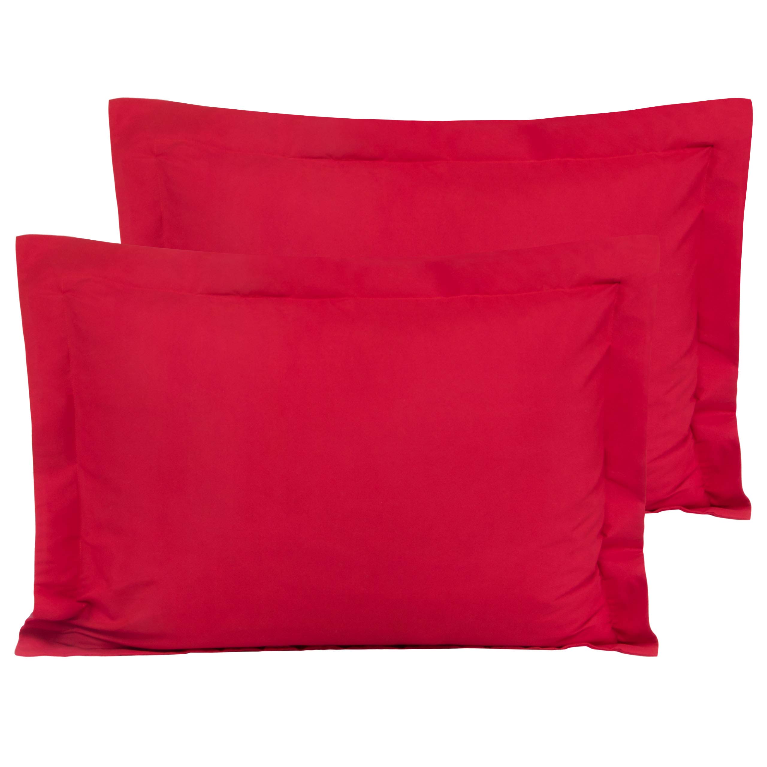 ALCSHOME Standard Shams, Pillowcases, Pack of 2, 100% Brushed Microfiber, Ultra Soft, Red โ image 1