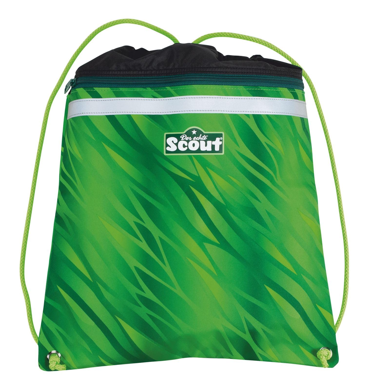 SCOUT Schulranzen Basic Genius Set 4-teilig Dino Rex grün