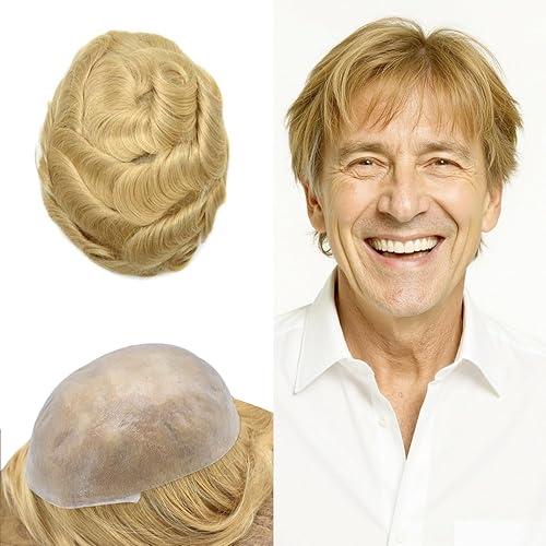 Toupee - Sistema de reemplazo de piezas de cabello humano real, piel ultrafina, para hombres, cabello indetectable, lĂnea capilar natural Toupee - Sistema de reemplazo de piezas de cabello humano real, piel ultrafina, para hombres, cabello indetectable, lĂnea capilar natural