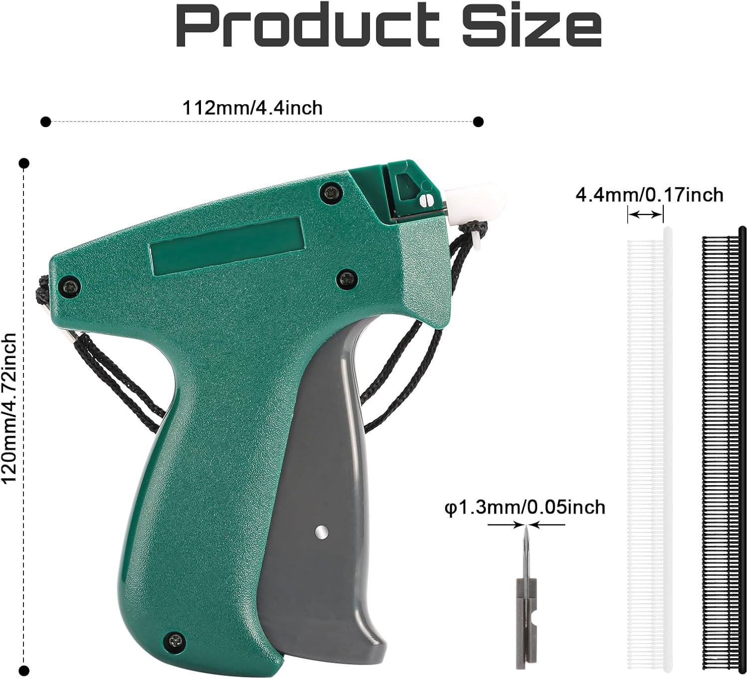 Fine Stitch, Mini Stitch Gun for Clothes, Stitch Quick Clothing Fixer Sewing Quilting Hemming Quick Stitch Tagginn Gun Kits with 2 Needles, 1500 Black & 1500 White 4.4mm Fastener - Image 6