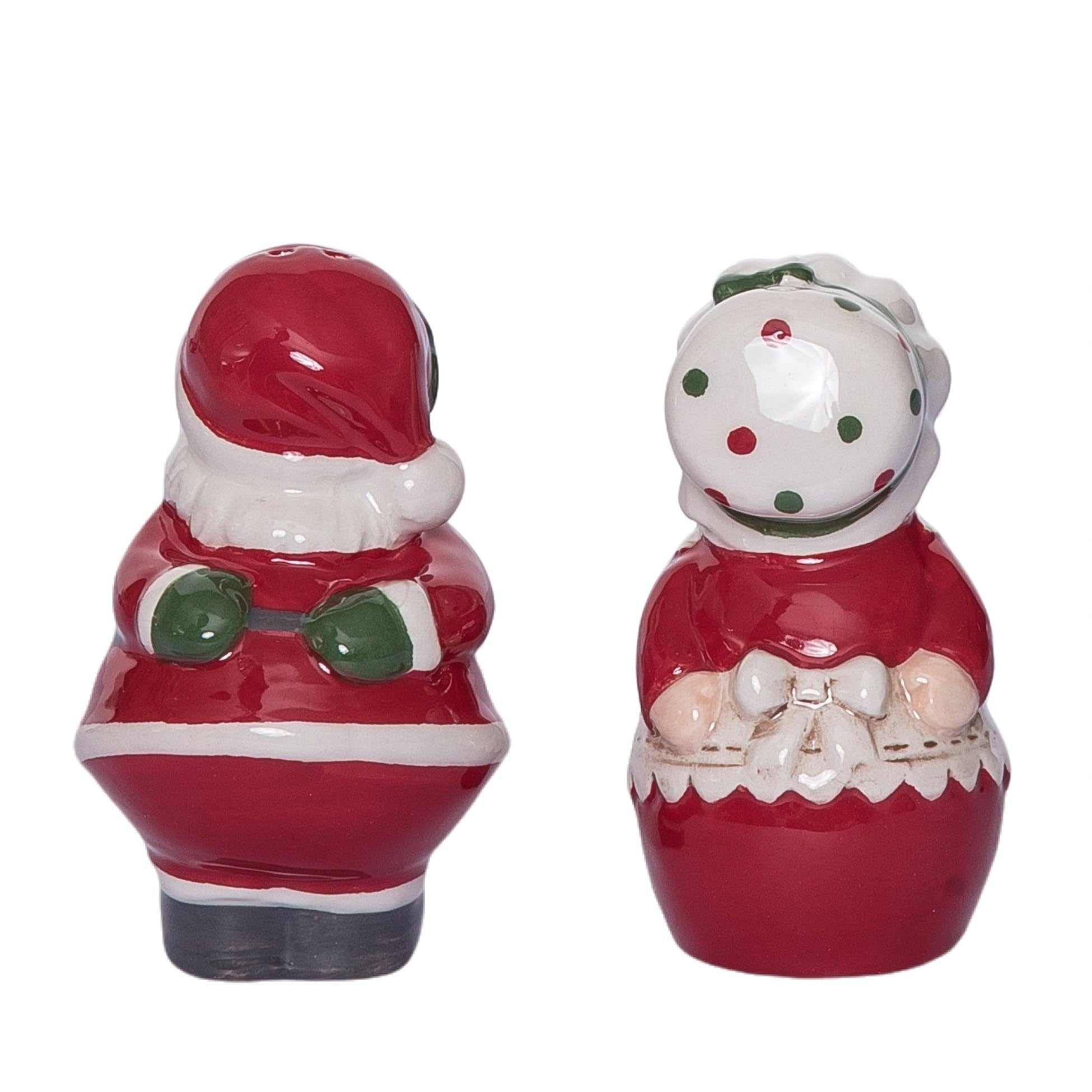 Excelsa Santa Claus Salz- Und Pfefferstreuer Set – Handbemalt Aus Keramik, Rot, 6x4.5x8 Cm