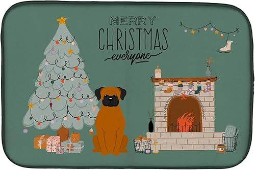 Miniatura 240 de Caroline's Treasures CK7824DDM - Tapete absorbente para secado de platos con diseño de bulldog inglés, rojo y blanco, para encimera de cocina, 14 x