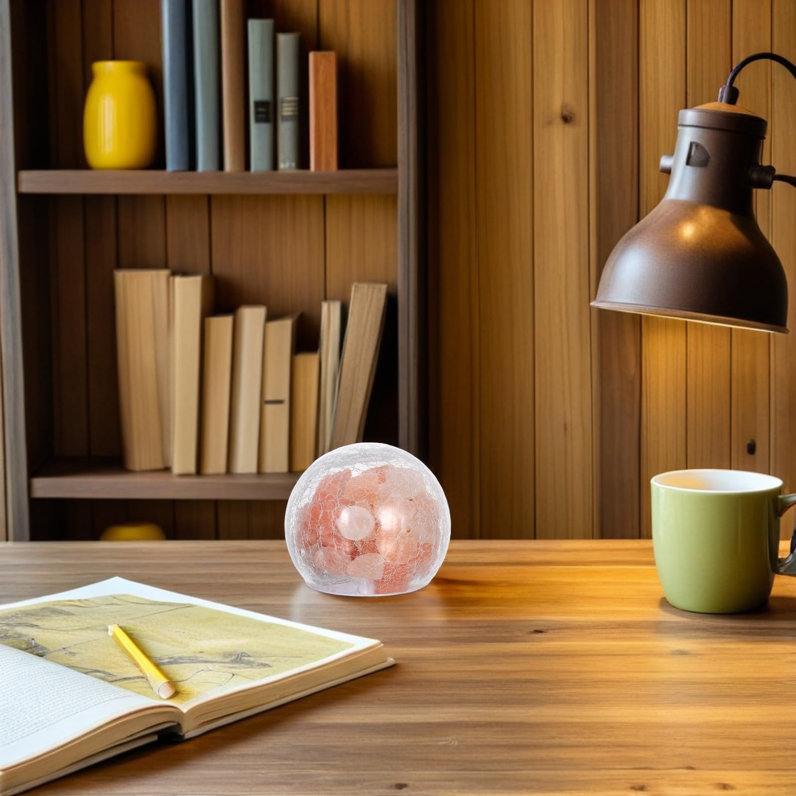 Lampe à Sel de Himalaya Décorative en Verre et Cristal, Style Créatif