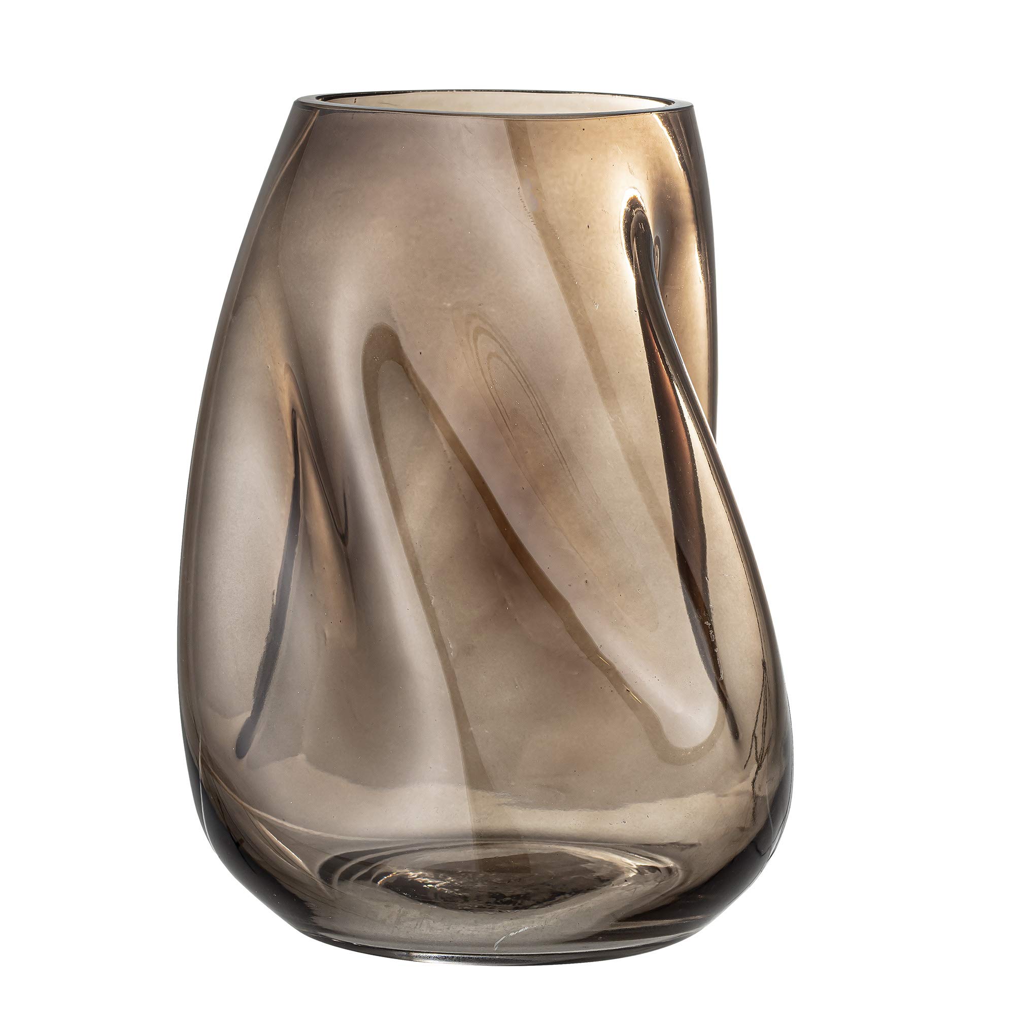 Bloomingville Vase Ingolf aus Glas in der Farbe Braun, Größe: 26x18x19 cm, 82048946
