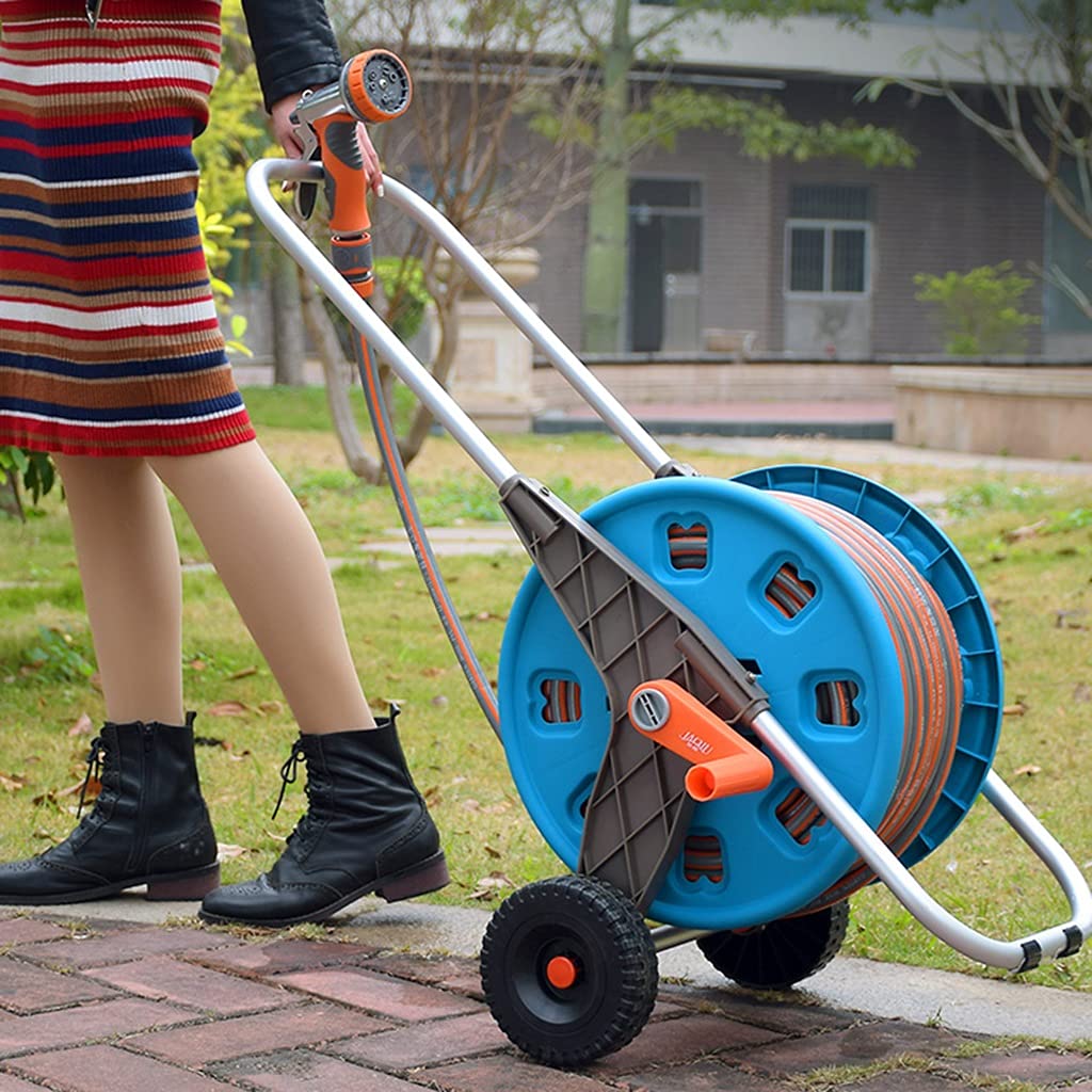 Slangwagen slanghaspel tuinslangwagen voor tot 50 m waterslang tuinslang haspel slanghouder