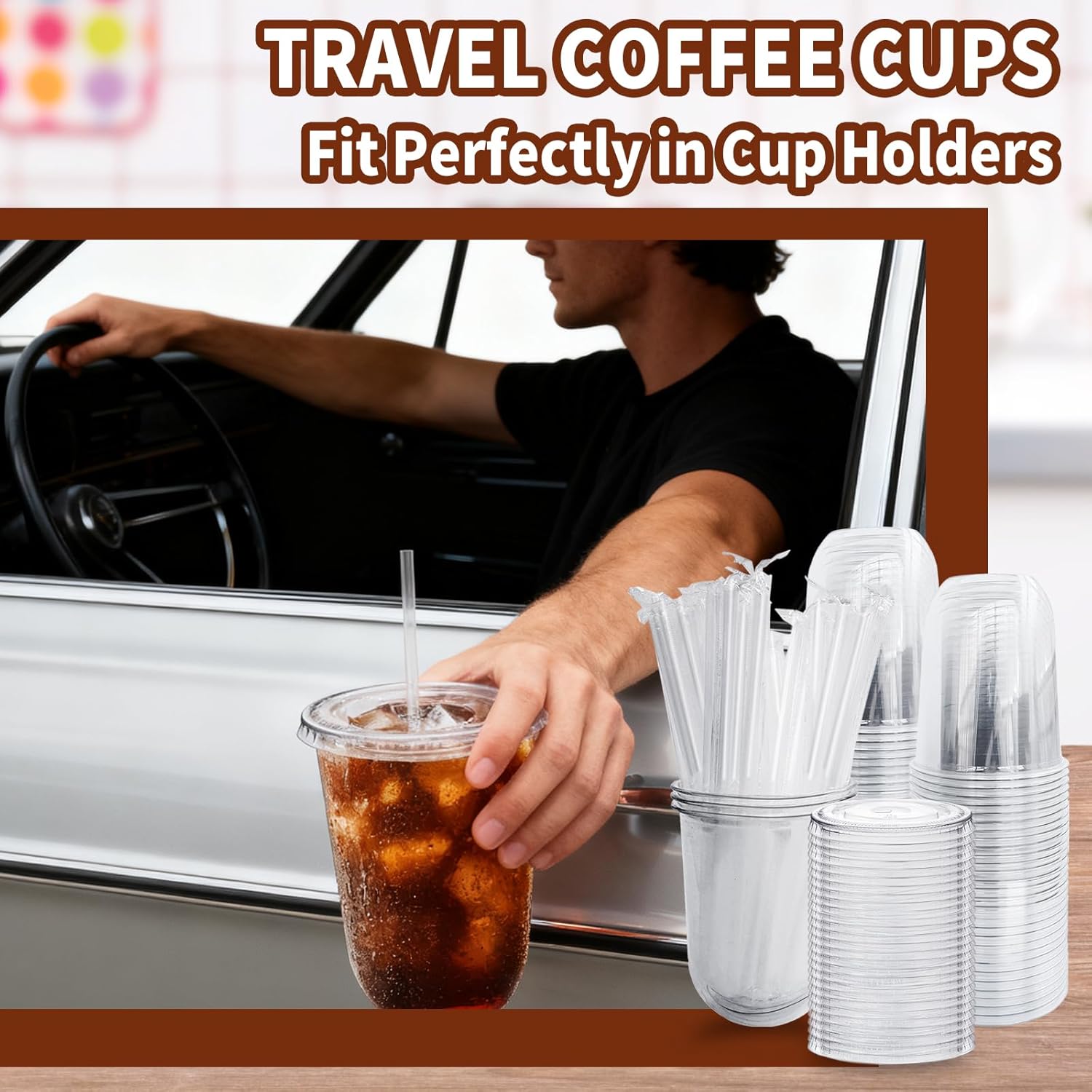 100 Pack Clear Plastic Cups with Lids and Straws,16 oz Disposable Iced Coffee Cups,PET Crystal Cups,Round Bottom To Go Cup for Iced Coffee Juice Smoothie Cold Beverage - Image 7