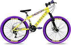 Colli Bike, Bicicleta Grau, Aro 26, Freios a Disco, 21 V, Alavanca Rapid Fire 3/7V, Pedivela Triplo Aço, Selim Colli C/Carrinho, Pedal Free Sport 9/16 Colorido, Pneus Coloridos, Guidão Downhill