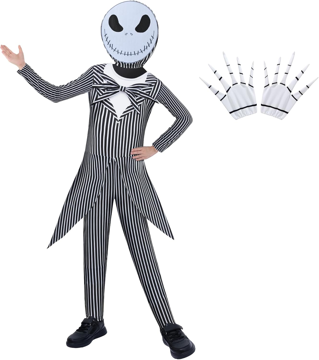 Boys Skeleton Skull Jumpsuit Halloween Bodysuit Outfits 5-12 Years