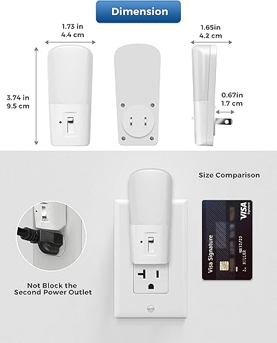 Miniatura 8 de LOHAS-LED Paquete de 4 luces LED de noche regulables, enchufe con sensor de atardecer a amanecer, blanco, plástico, estilo moderno, brillo de 80