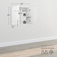Vista 3 de Prepac Elite - Armario de pared de 32 pulgadas, gabinete de almacenamiento blanco, armario de baño, armario de despensa con 1 estante ajustable