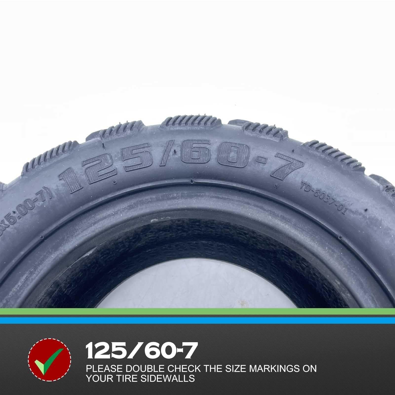 125/60-7 Opona Bez Komory do Skutera, 125 60 7 Opona Terenowa 4 P.R. 275kPa, Odporna na Zużycie do Koła Przedniego lub Tylnego