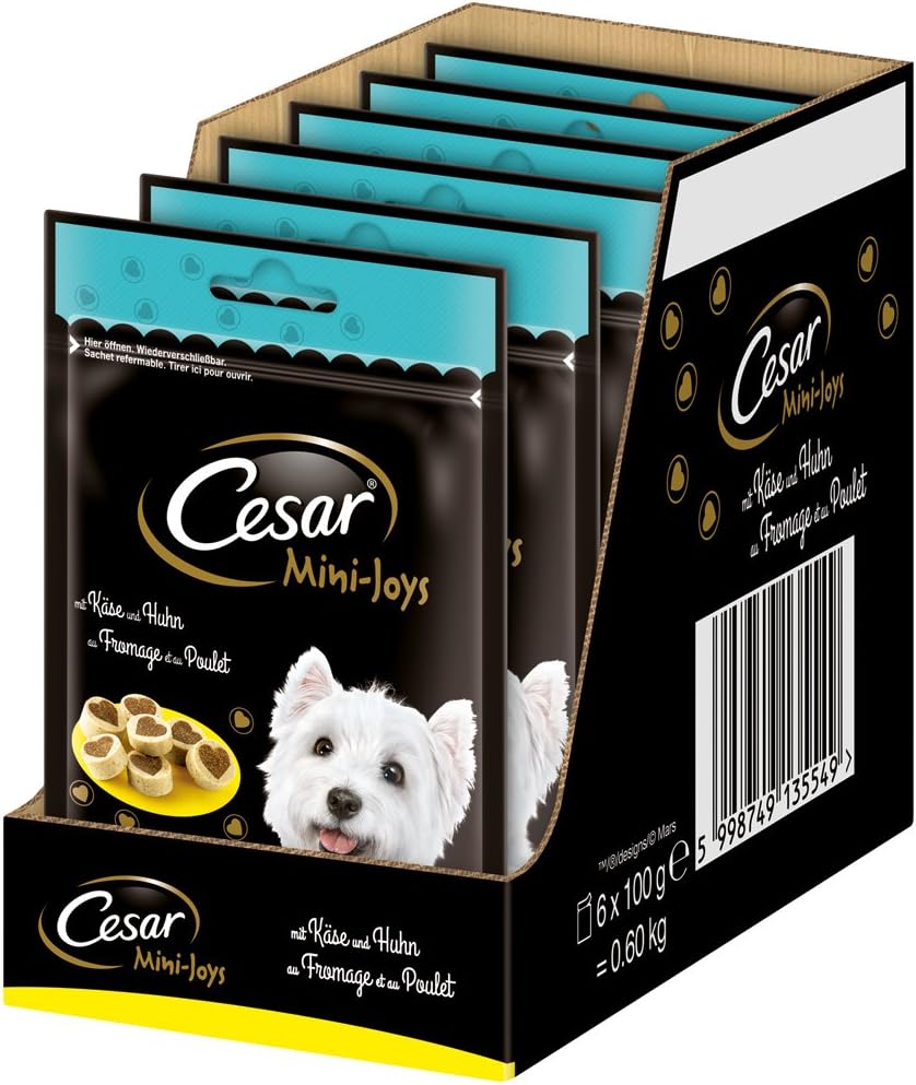 Cesar Chicken and Cheese Dog Snack Dog Treats Mini Joys , (6 x 100 g)